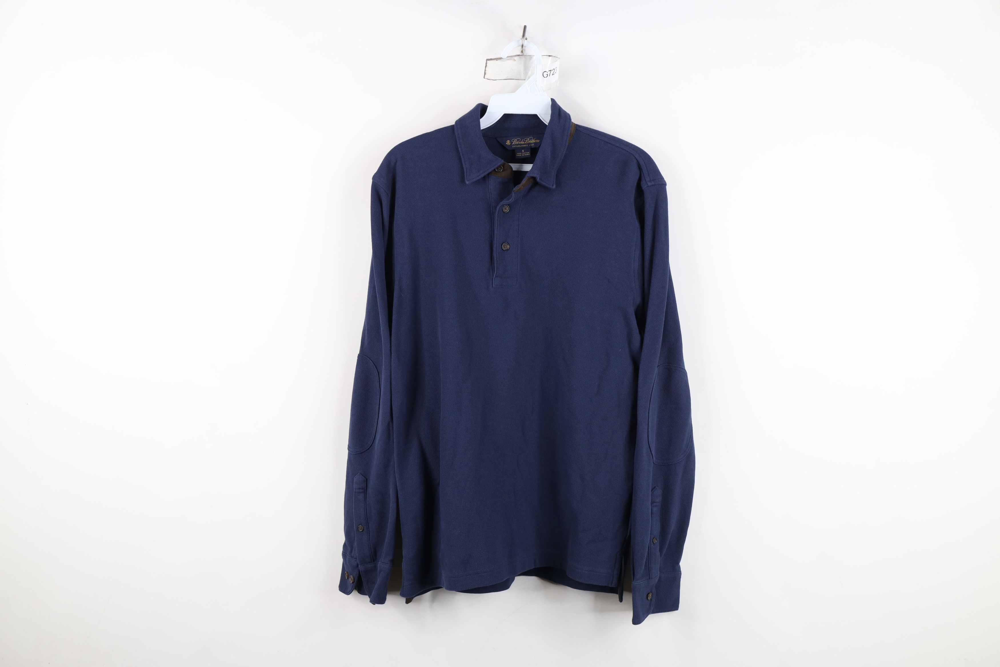 Brooks Brothers Vintage Brooks Brothers Patch Long Sleeve Rugby Polo Blue Size US S / EU 44-46 / 1 - 1 Thumbnail
