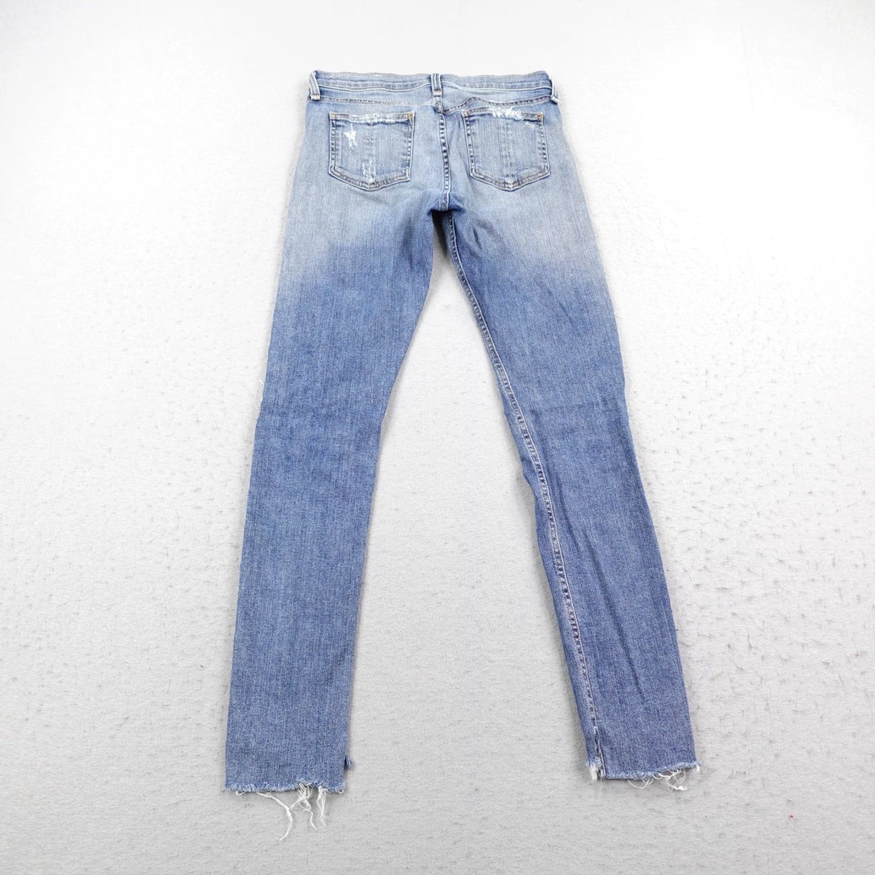 Rag & Bone Rag & Bone Jeans Womens 27 Blue Denim Distressed Skinny Commodore Raw Hem Flex Jeans Size 27" / US 4 / IT 40 - 4 Thumbnail