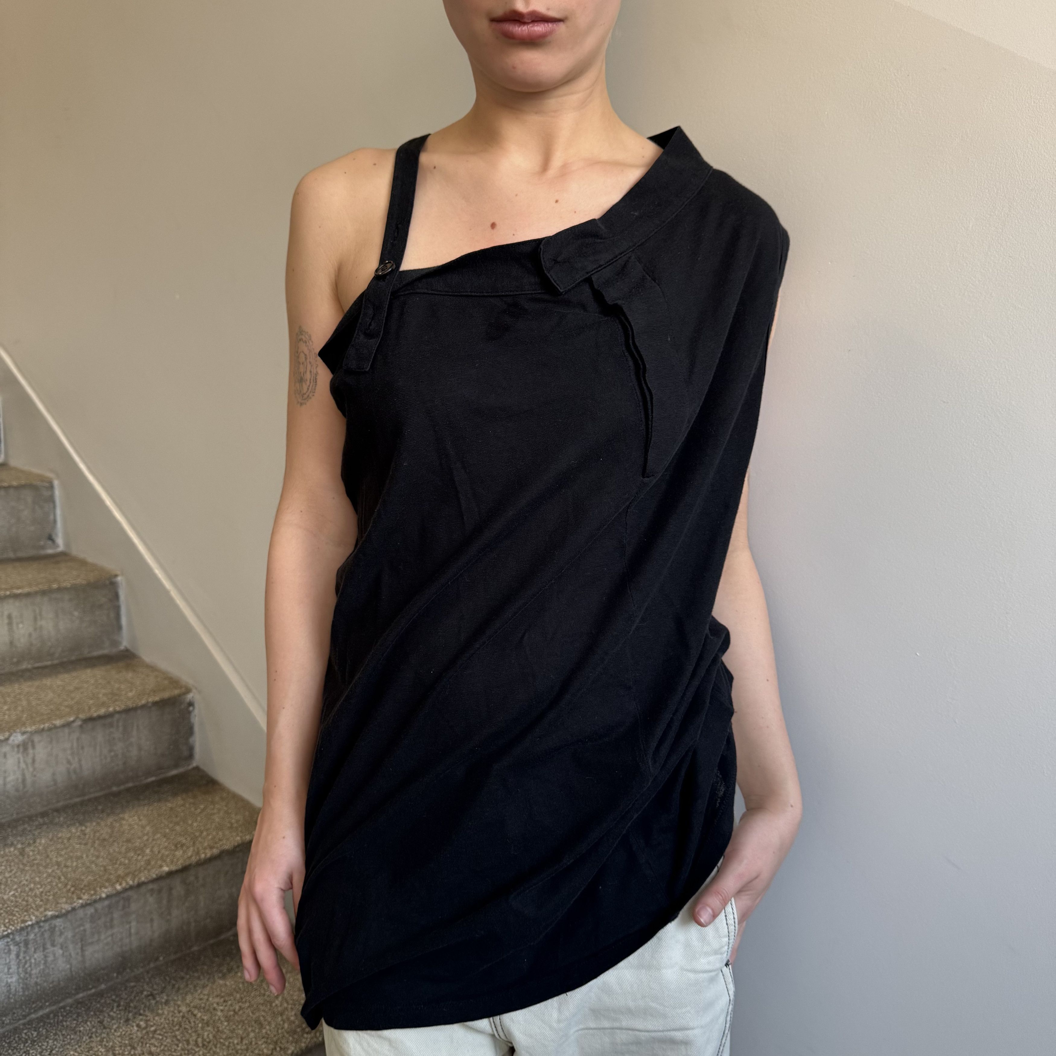 Ann Demeulemeester Ann Demeulemeester Deconstructed Asymmetrical Tank Top Size M / US 6-8 / IT 42-44 - 1 Thumbnail