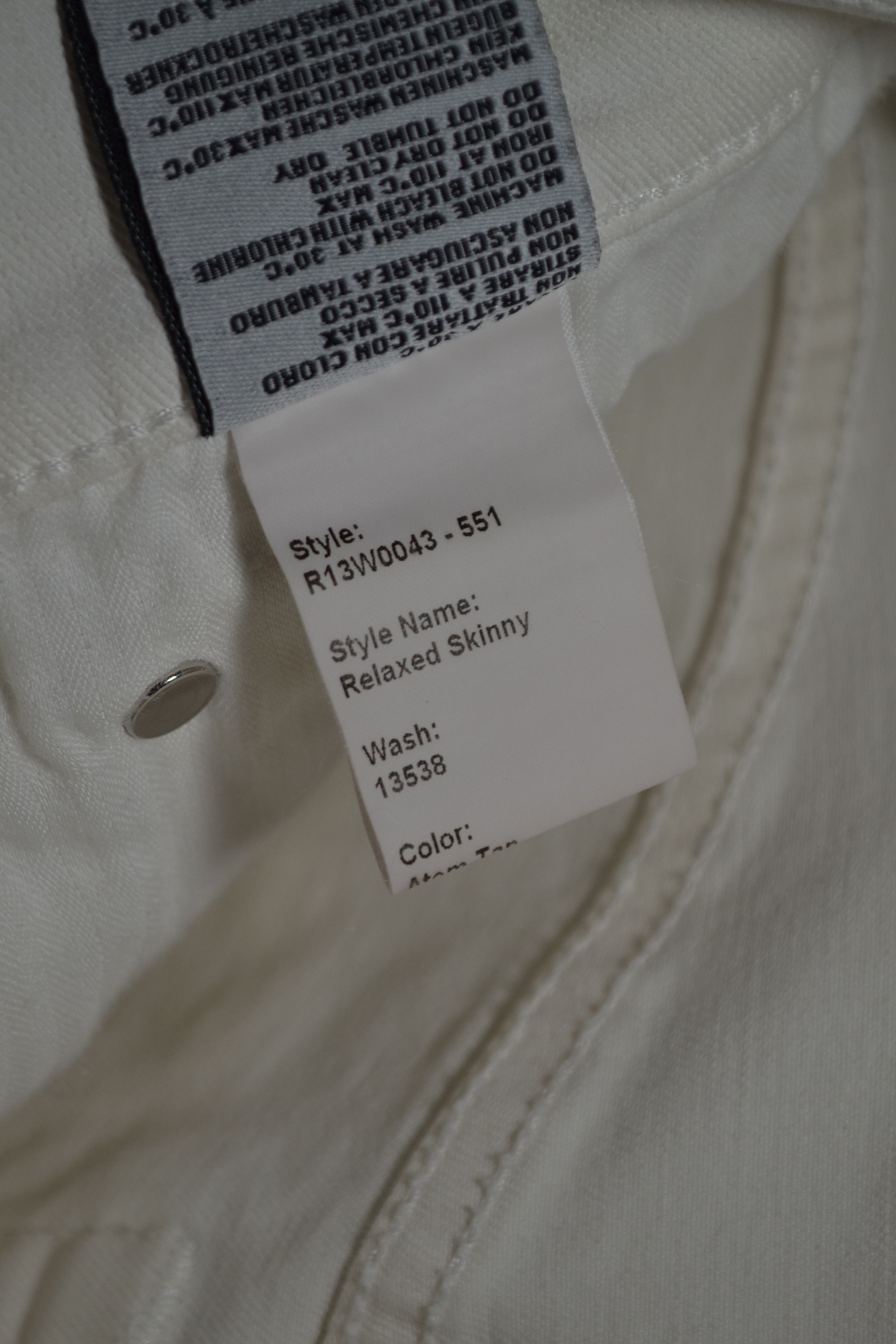 R13 R13 Relaxed Skinny Distressed White Jeans 26 Size 26" / US 2 / IT 38 - 15 Thumbnail