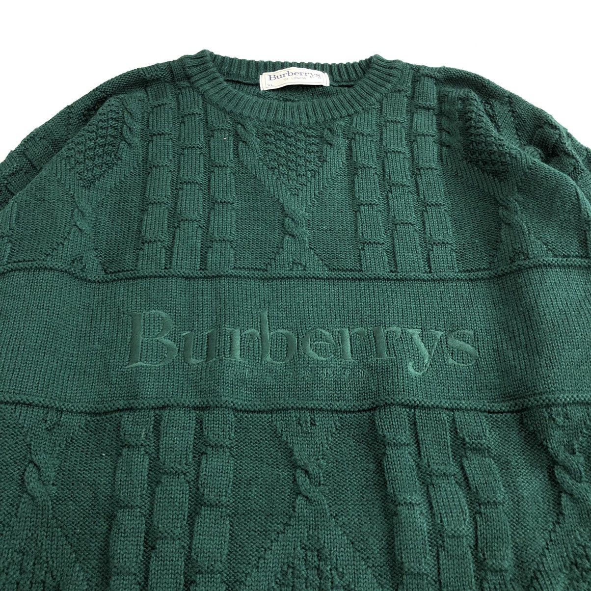 Burberry × Vintage Vintage 80s Burberrys Spell Out Knitwear Sweater Size US XL / EU 56 / 4 - 3 Thumbnail