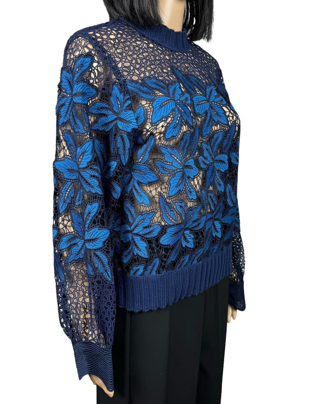 Sea New York Crotchet Sweater Mesh Embroidered size M
