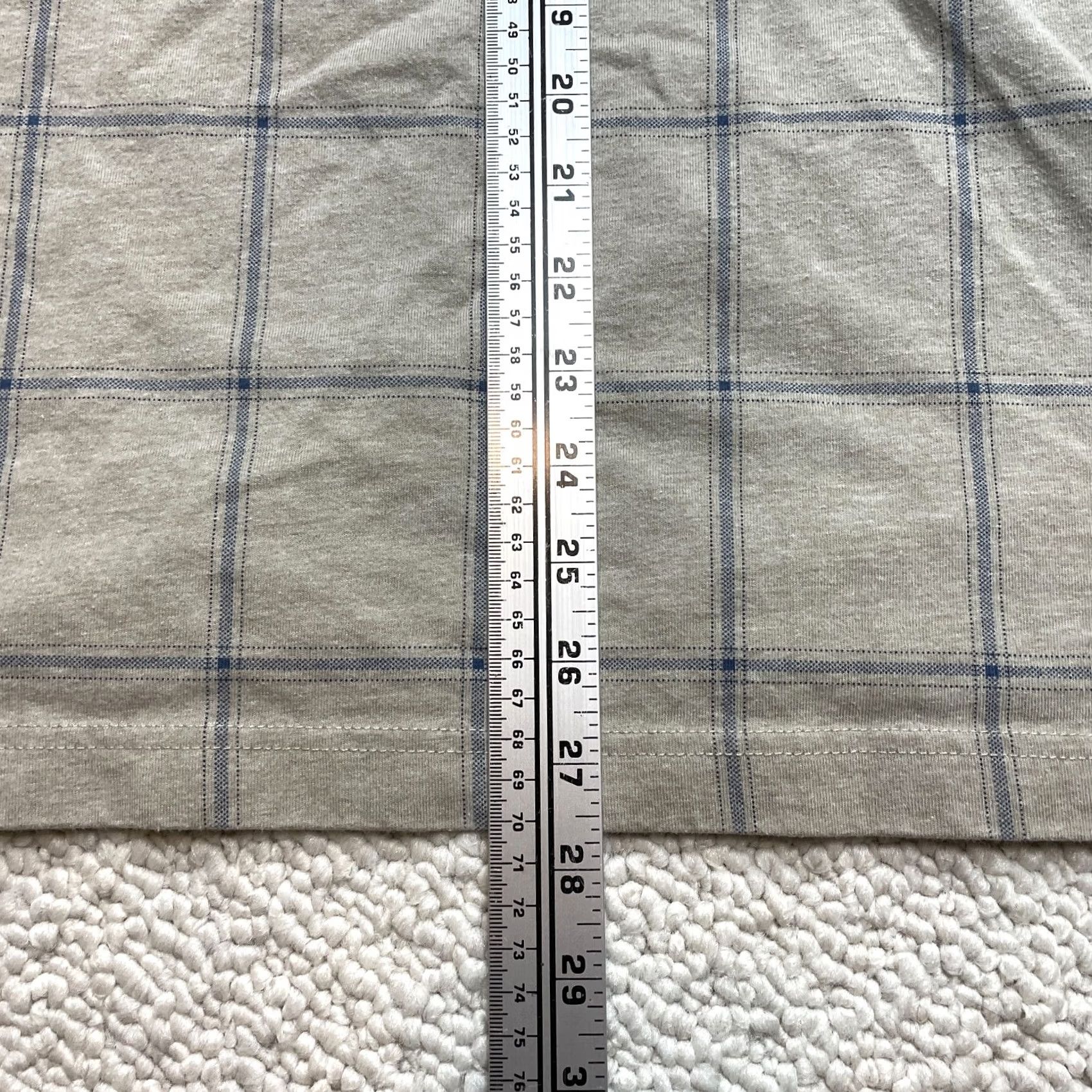 Vintage Puritan Polo Shirt Mens 2XL Beige Blue Check Short Sleeve Polo Golf Rugby Casual Shirt Mens Big & Tall Size US XXL / EU 58 / 5 - 5 Thumbnail