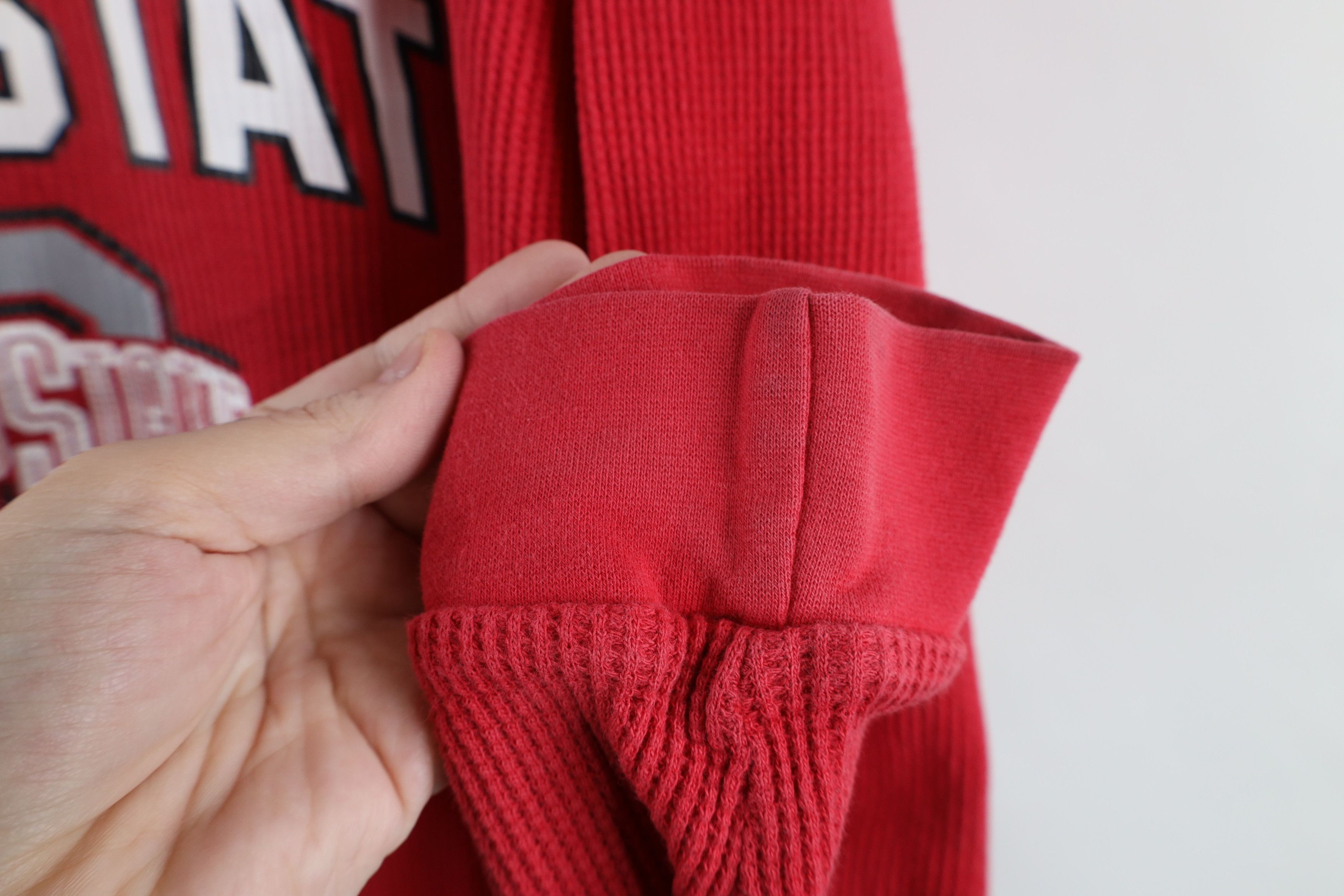 Vintage Vintage State University Thermal Waffle Knit T-Shirt Red Size US XL / EU 56 / 4 - 7 Thumbnail