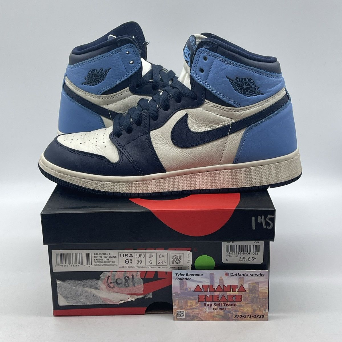 Jordan Brand Air Jordan 1 high obsidian Size US 6.5 / EU 39-40 - 1 Thumbnail