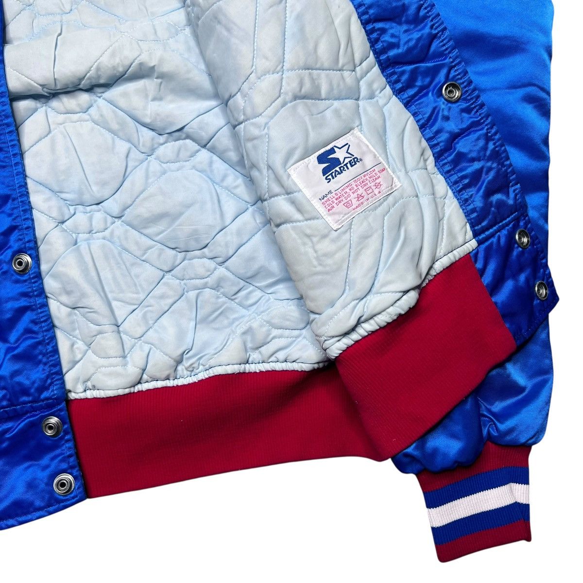 Starter 1990s NHL Winnipeg Jets Starter Spell Out Blue Satin Jacket Size US L / EU 52-54 / 3 - 4 Thumbnail