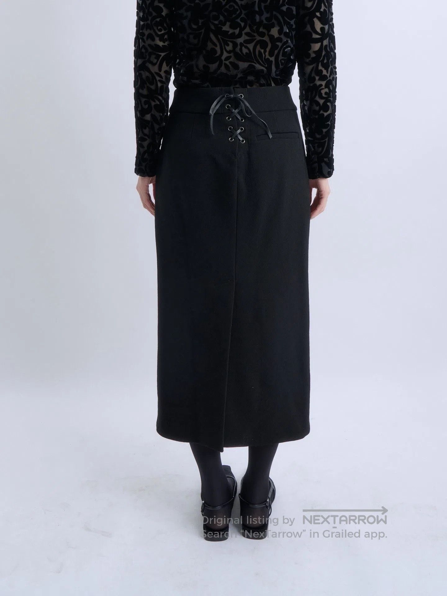 Tom Ford Tom Ford Double Belt Wool Midi Skirt. Size 31" - 4 Thumbnail