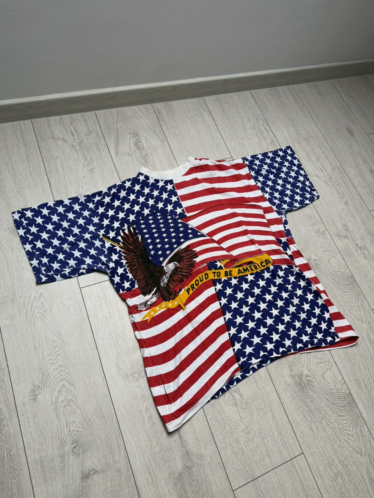 Vintage RARE 80s vintage american Eagle full print tee Size US L / EU 52-54 / 3 - 1 Thumbnail