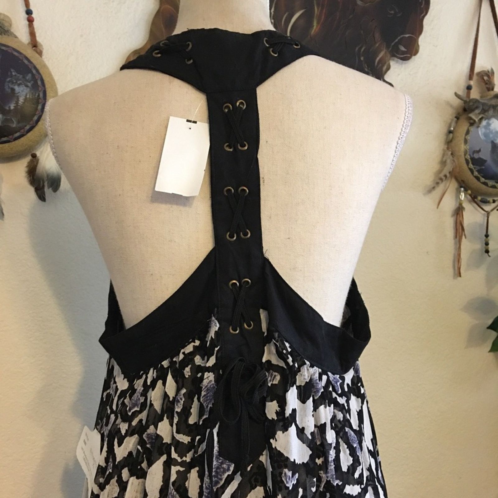 Designer Angie pattern grommet detail dress NWT XL Size XL / US 12-14 / IT 48-50 - 4 Thumbnail