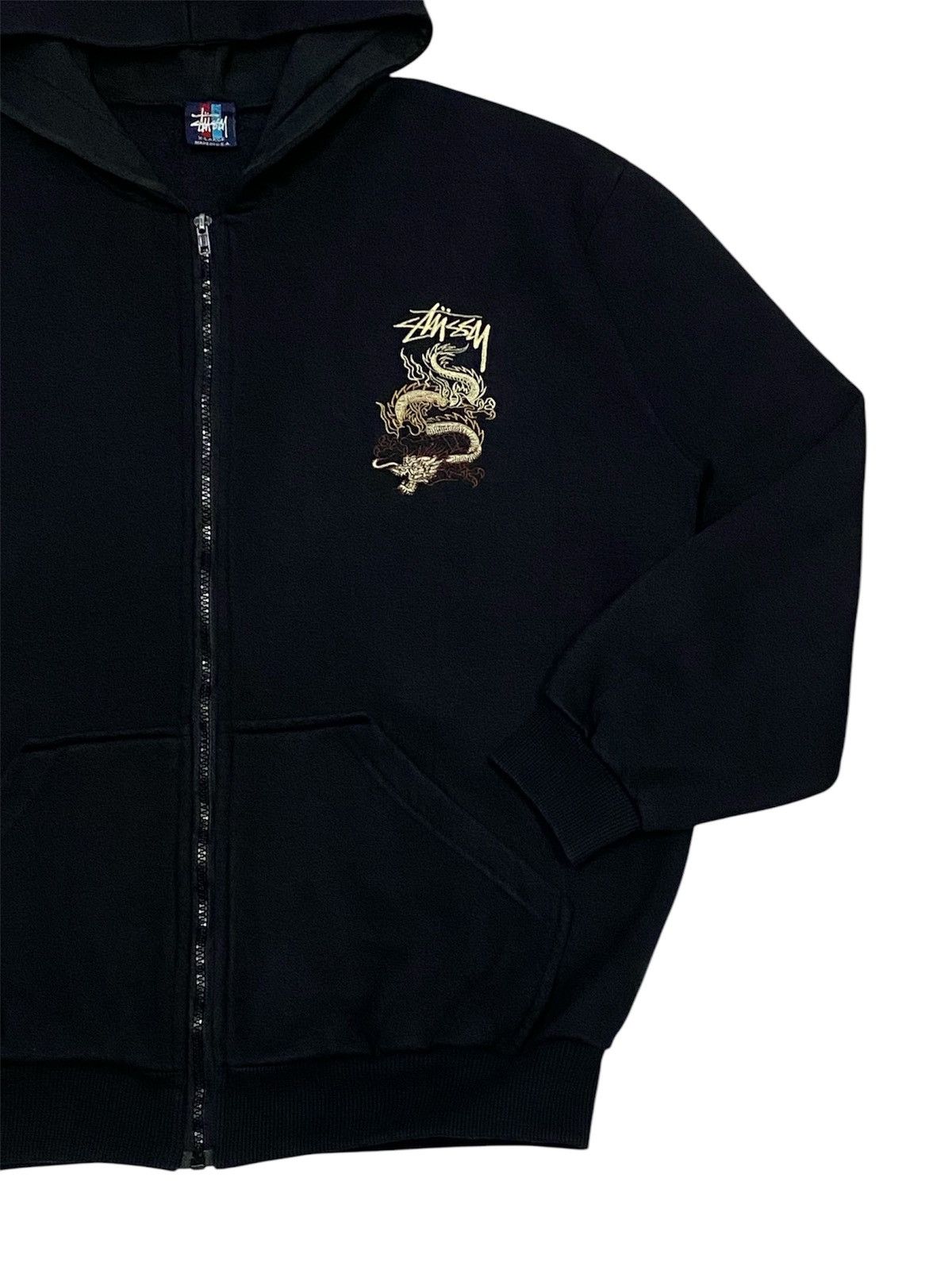 Stussy × Vintage Rare🔥Vintage 90s Stussy Dragon Embroidered Zipper Hoodie Size US L / EU 52-54 / 3 - 6 Thumbnail