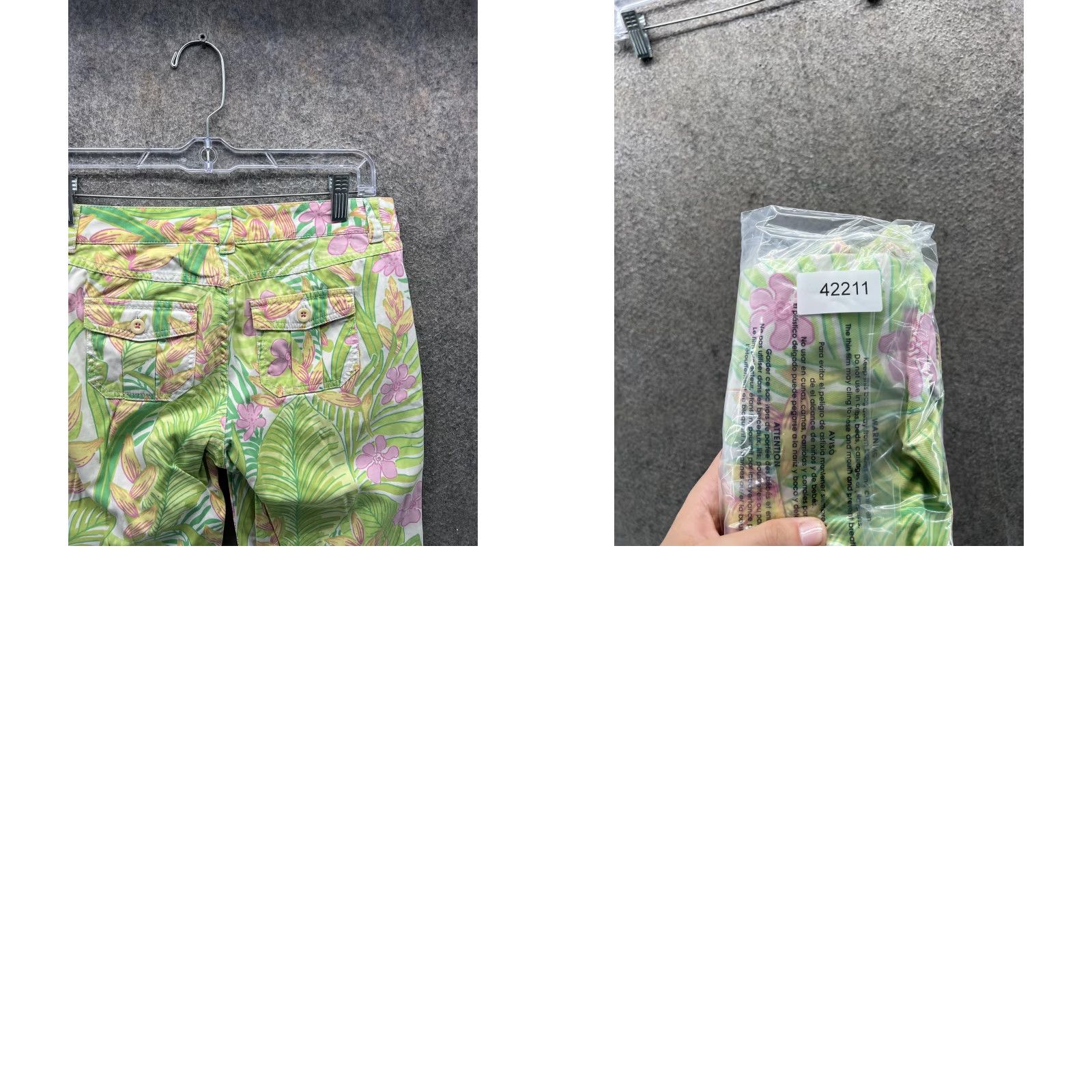 Lilly Pulitzer Lilly Pulitzer Pants Womens 2 Green Floral Capri Cotton Twill Tropical Beach Casual Summer Size 26" / US 2 / IT 38 - 8 Thumbnail