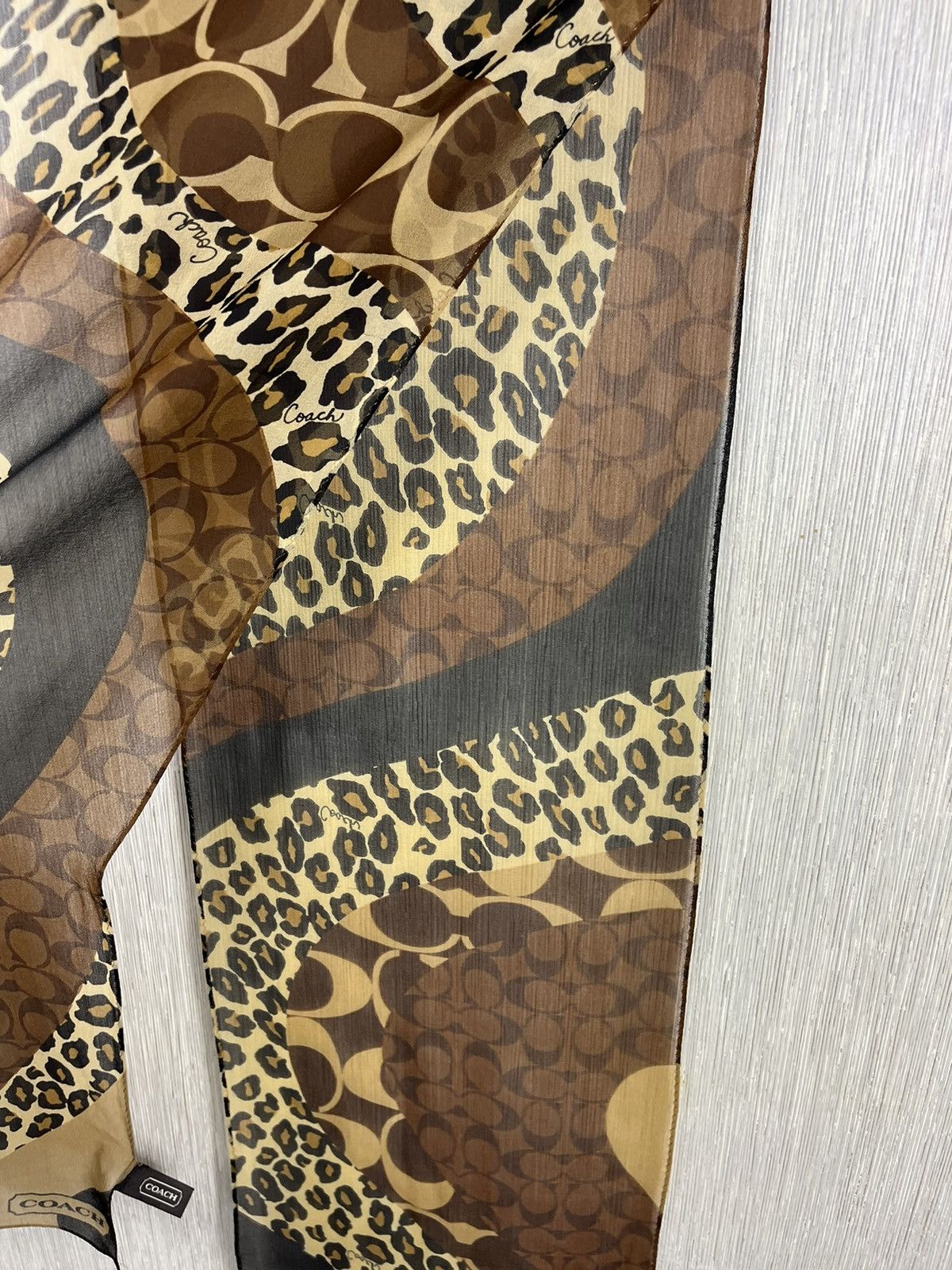 Coach × Designer Coach silk scarf handkerchief monogram logo leopard sexy Size ONE SIZE - 8 Thumbnail