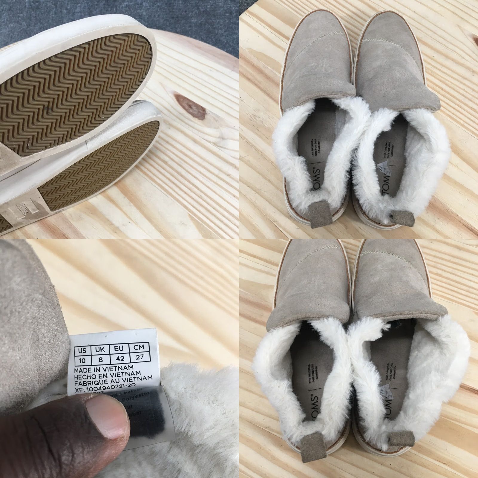 Toms VINTAGE TOMS Boots Womens 10 Paxton Slip On Fur Lined Suede Beige Slipper Style M 10 Beige Shoes Women Size US 10 / IT 40 - 9 Thumbnail