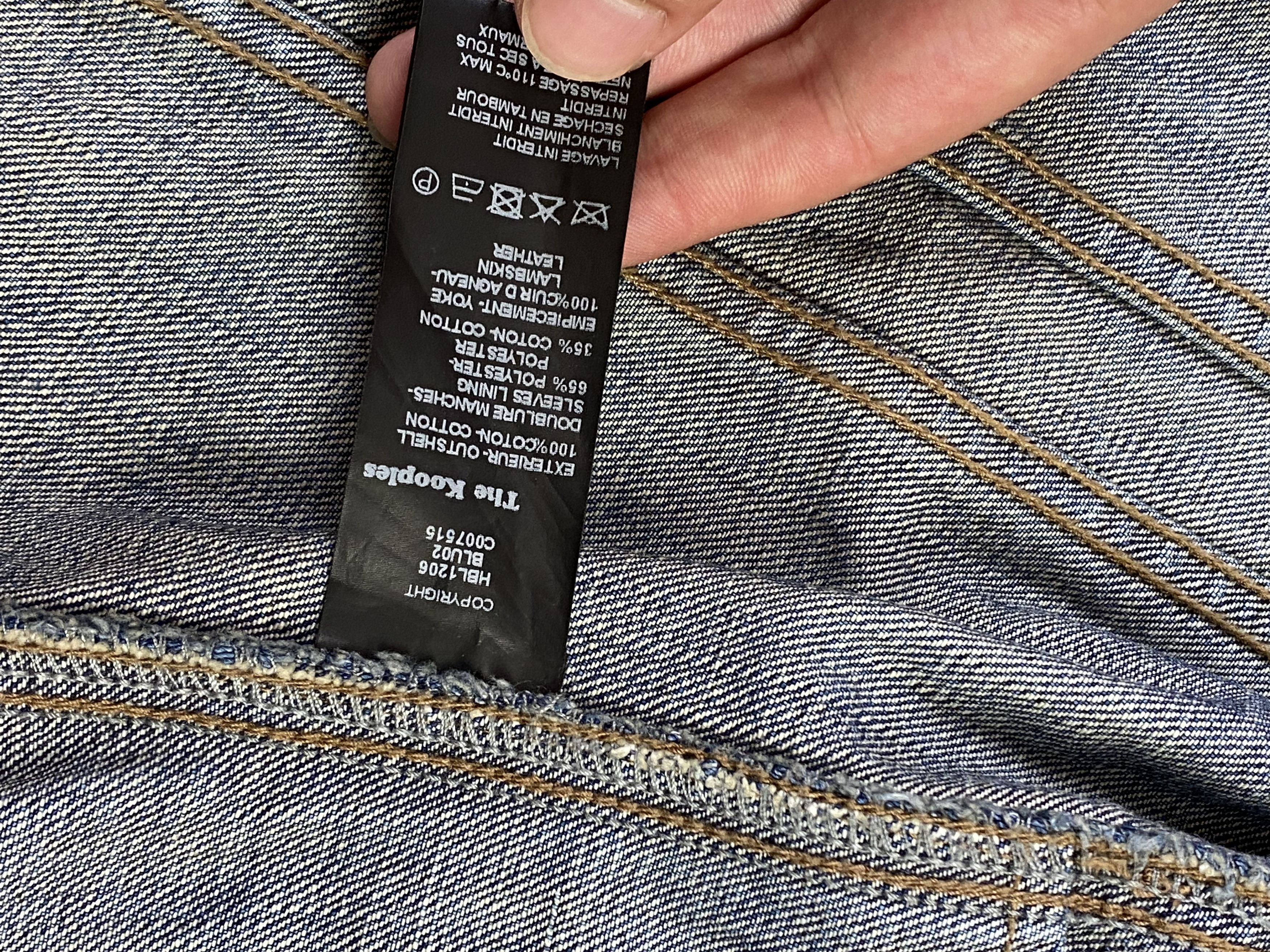 The Kooples The Kooples Denim Jacket With Leather Patch Faded Size US XS / EU 42 / 0 - 9 Thumbnail