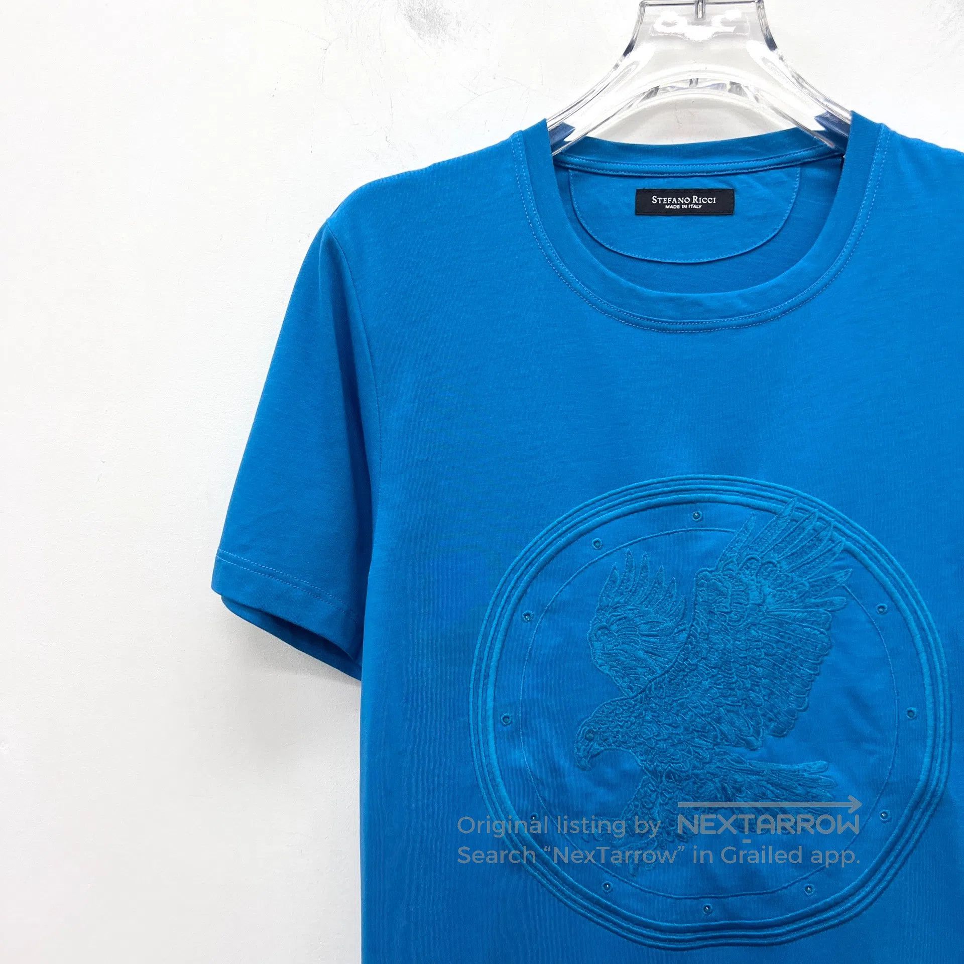 Stefano Ricci Stefano Ricci Blue Eagle Logo Embroidered Cotton Round Nec Size US M / EU 48-50 / 2 - 3 Thumbnail