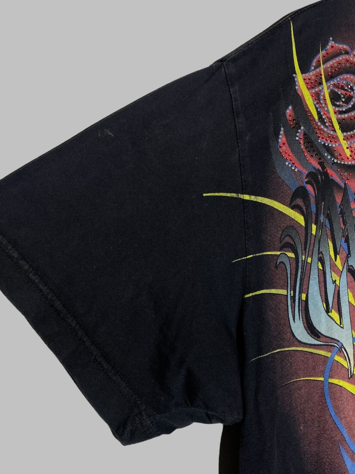 Christian Audigier 🔥 Y2K CHRISTIAN AUDIGIER SKULL ROSES TATTOO TEE GOTHIC VIBES Size US XL / EU 56 / 4 - 10 Thumbnail