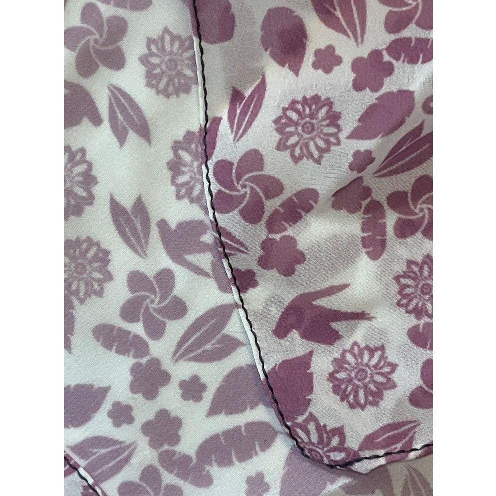 Other One of a Kind Silk Scarf Manufacture Sample Purple Flowers Size ONE SIZE - 7 Thumbnail