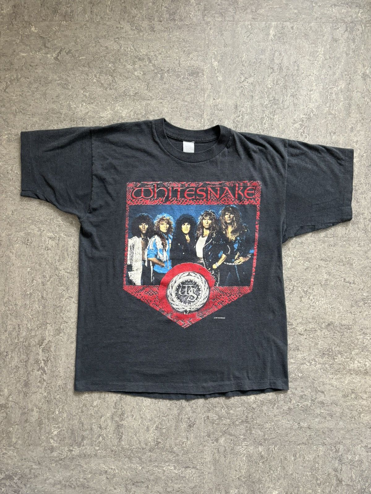 image of Band Tees x Vintage Whitesnake 1987 North America Tour Tee Shirt in Black, Men's (Size Large)