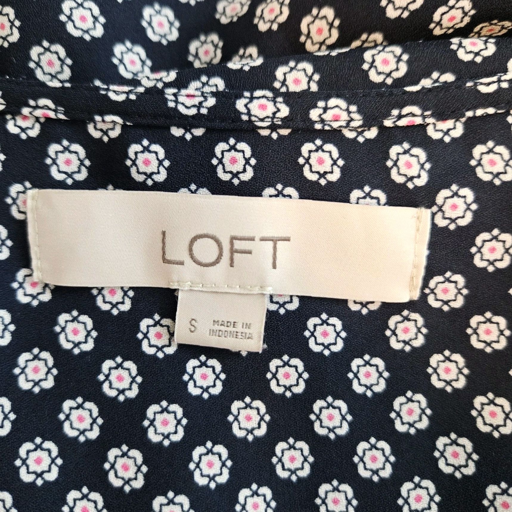 Loft LOFT Womens Blouse Sz S Sleeveless V-Neck Blue White Pullover Shirt Size S / US 4 / IT 40 - 5 Thumbnail