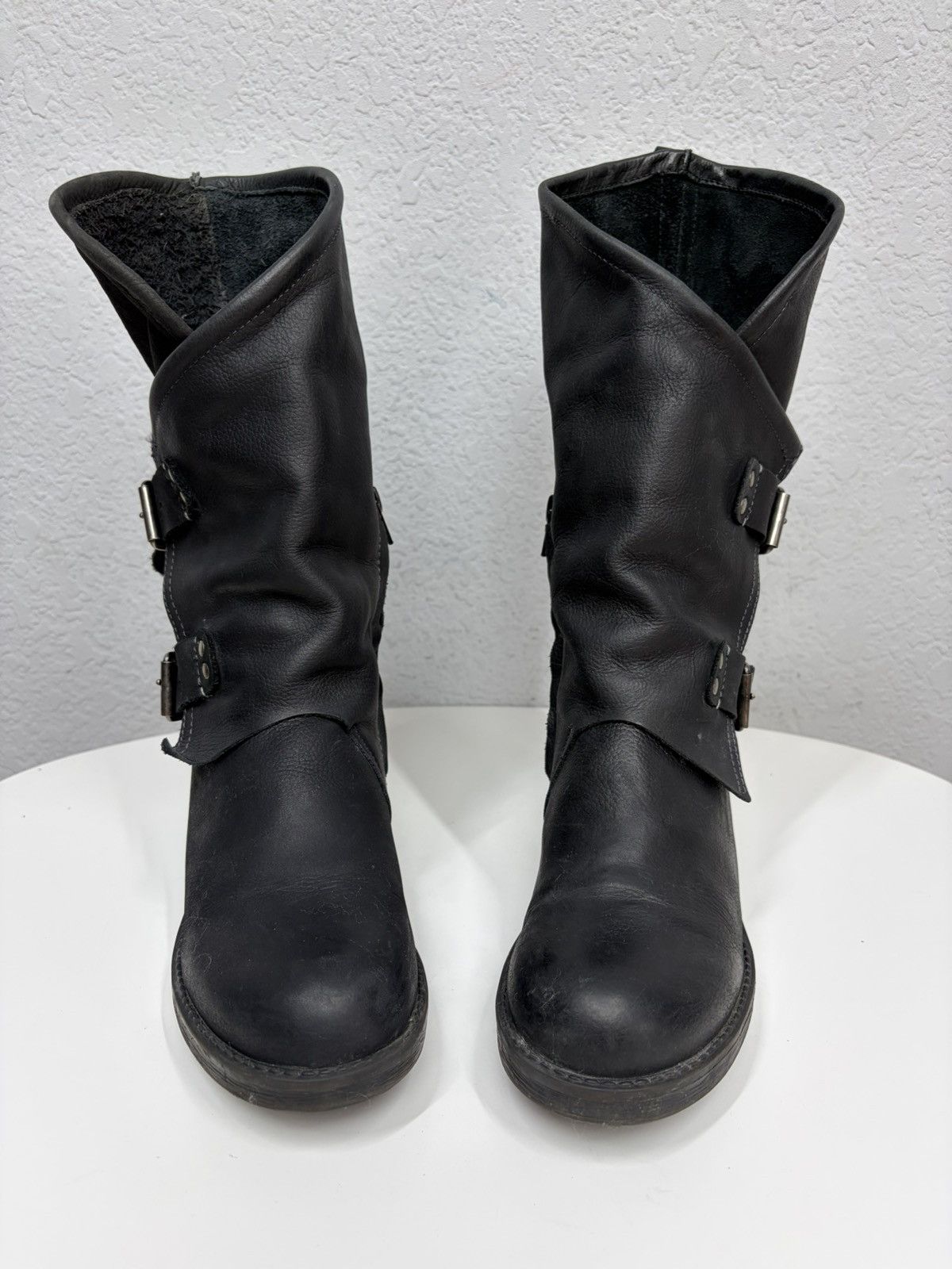 If Six Was Nine Vintage Italian AS 98 Rick Owens Style Leather Biker Boots Size US 7 / IT 37 - 8 Thumbnail