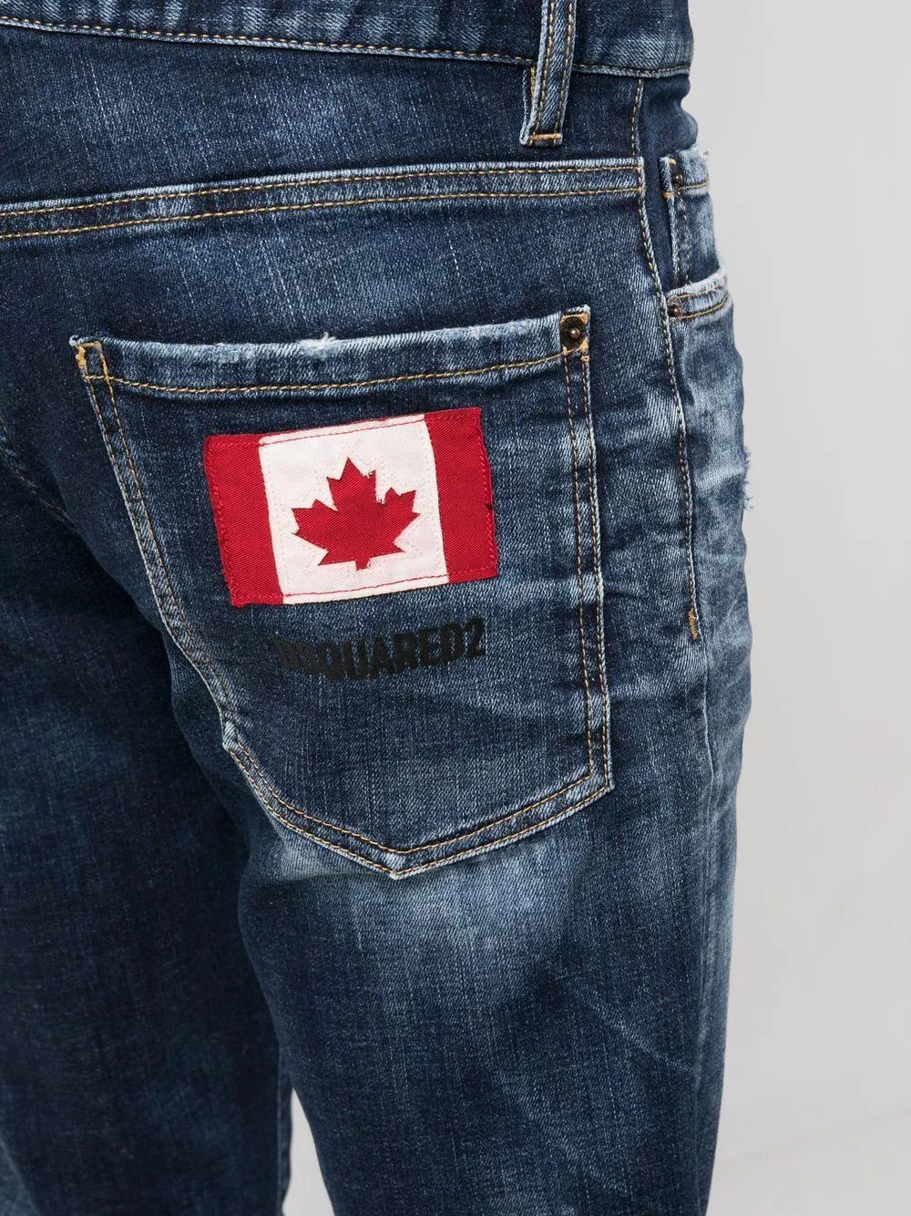 image of Dsquared2 Dsquared Cool Guy Jeans Fw23 Canada Flag Patch 52 in Blue, Men's (Size 36)