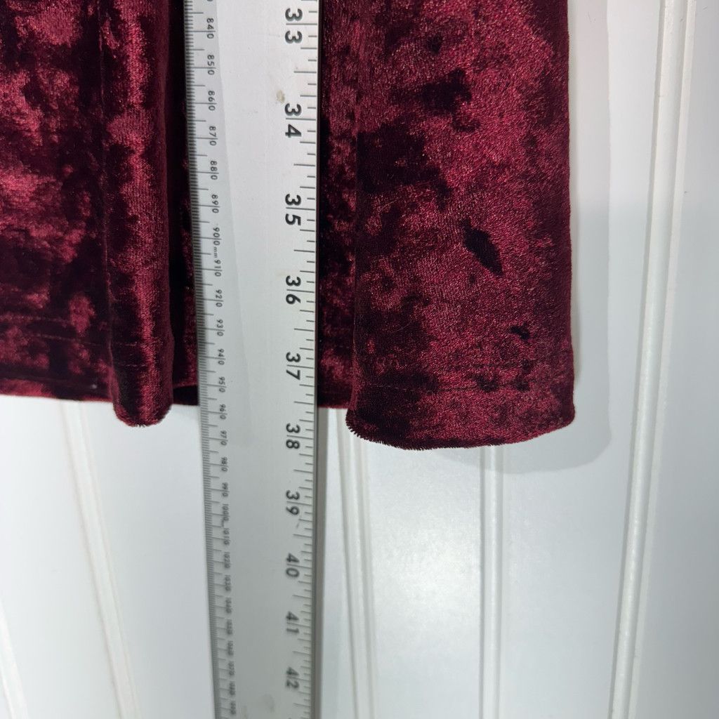 Other VTG Joule Burgundy Crushed Velvet Slip Dress Size L / US 10 / IT 46 - 4 Thumbnail