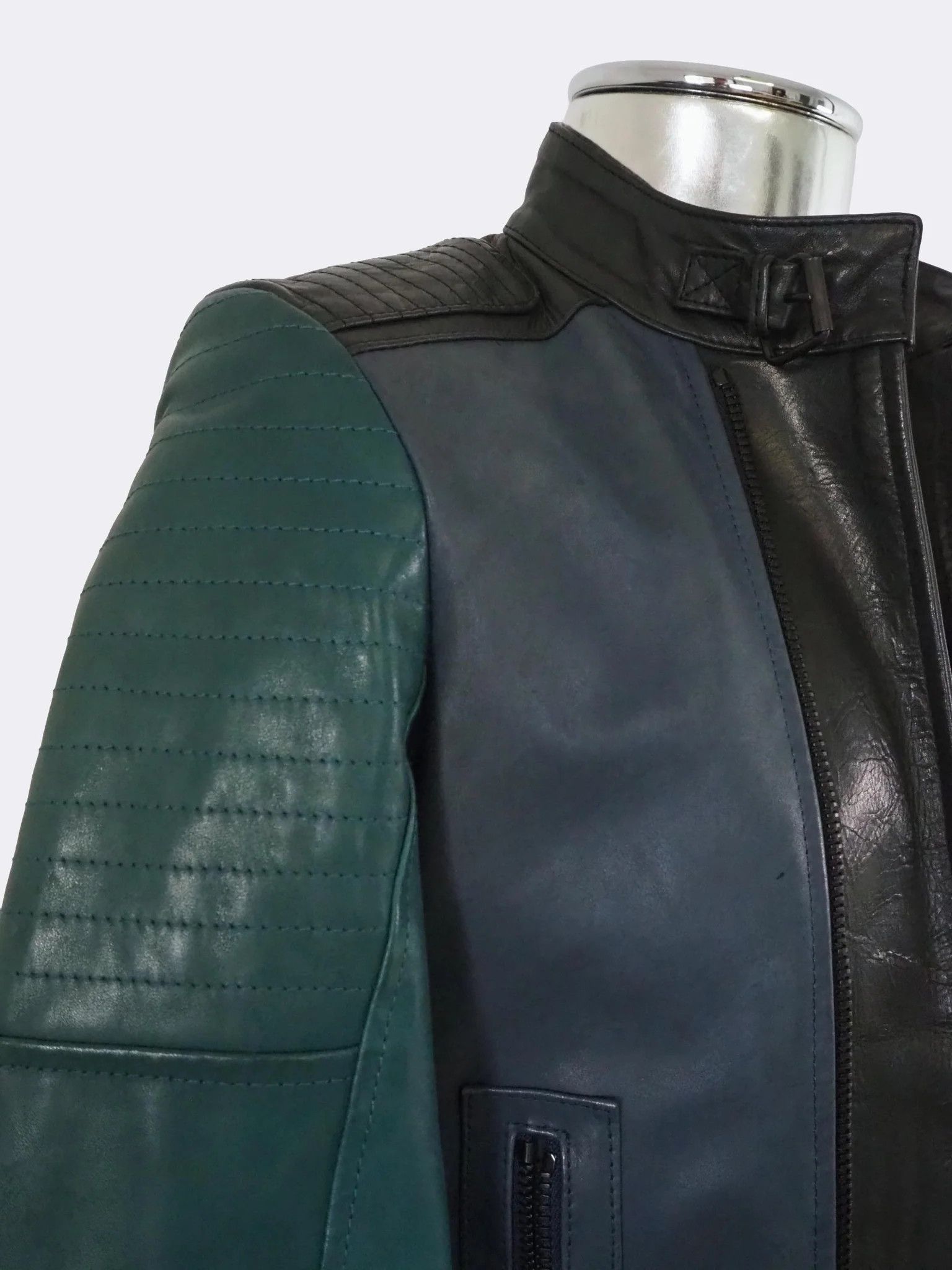 Diesel Black Gold Diesel Black Gold Bull Leather Biker Jacket Tricolor $1335 Size US S / EU 44-46 / 1 - 8 Thumbnail