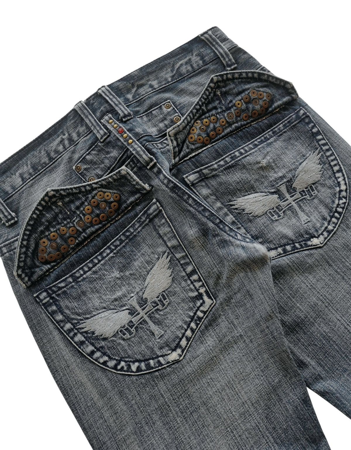 Japanese Brand Ultimax Bootcuts Studded Embroidery Pockets Jeans Size 32x31 Size US 32 / EU 48 - 8 Thumbnail