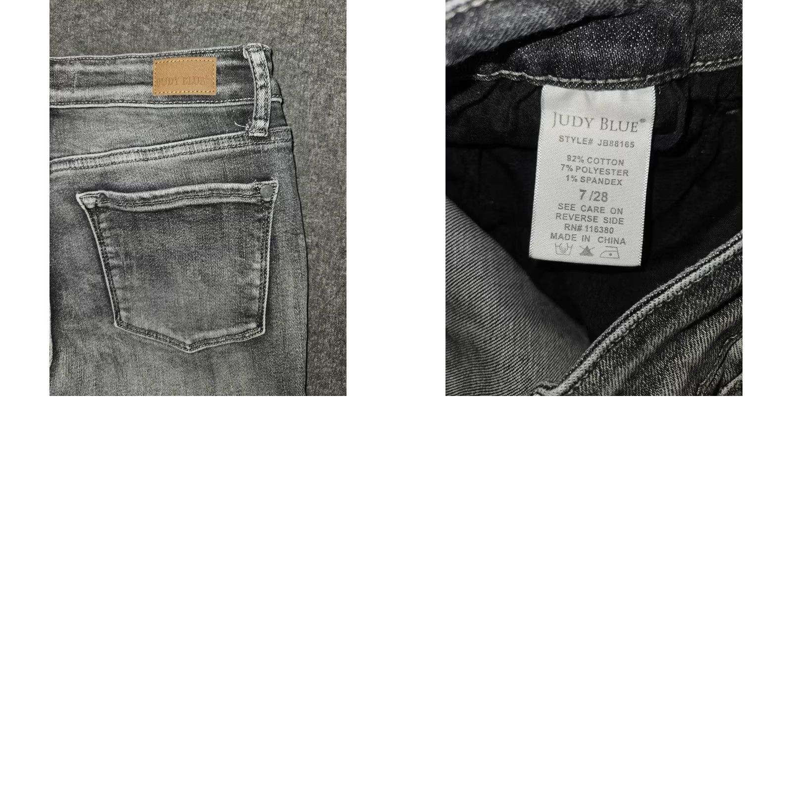 Vintage Judy Blue Jeans Womens 7/28 Gray Charcoal Wash Mid Rise Skinny JB88186 Slim Distressed Pockets Logo 5-Pocket Denim Size 28" / US 6 / IT 42 - 8 Thumbnail