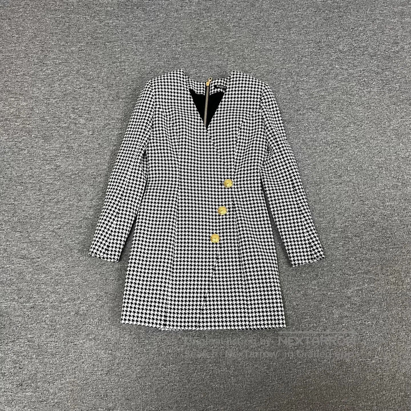 Balmain BALMAIN Thousand-flying bird pattern gold buckle dress jac Size S / US 4 / IT 40 - 1 Thumbnail