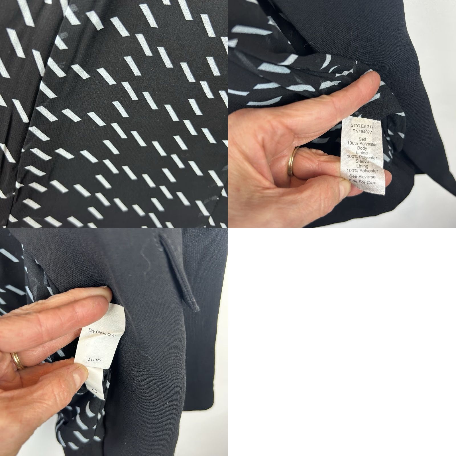 Vintage CAbi Blazer Jacket Womens 4 Button Single-Breasted Notch Lapel Lined Black Size S / US 4 / IT 40 - 8 Thumbnail