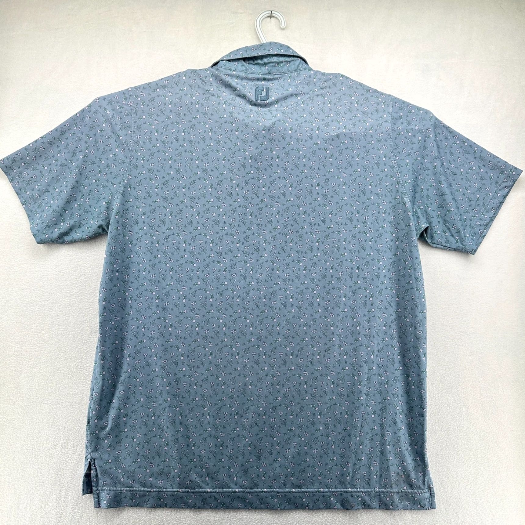 Footjoy FootJoy Polo Shirt Blue Men's XL Floral Golf Short Sleeve Collared Size US XL / EU 56 / 4 - 3 Thumbnail