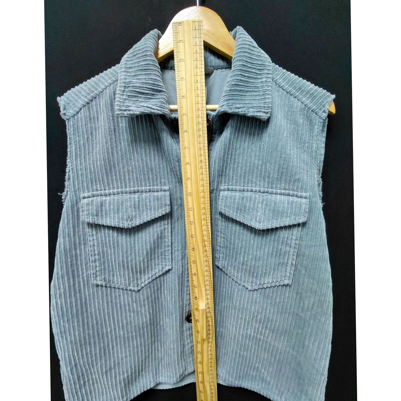 Bellerose Bellerose Vest Wool? 100% Cotton Corduroy Blue Oversized Button Vest Women Size 1 Size XS / US 0-2 / IT 36-38 - 7 Thumbnail