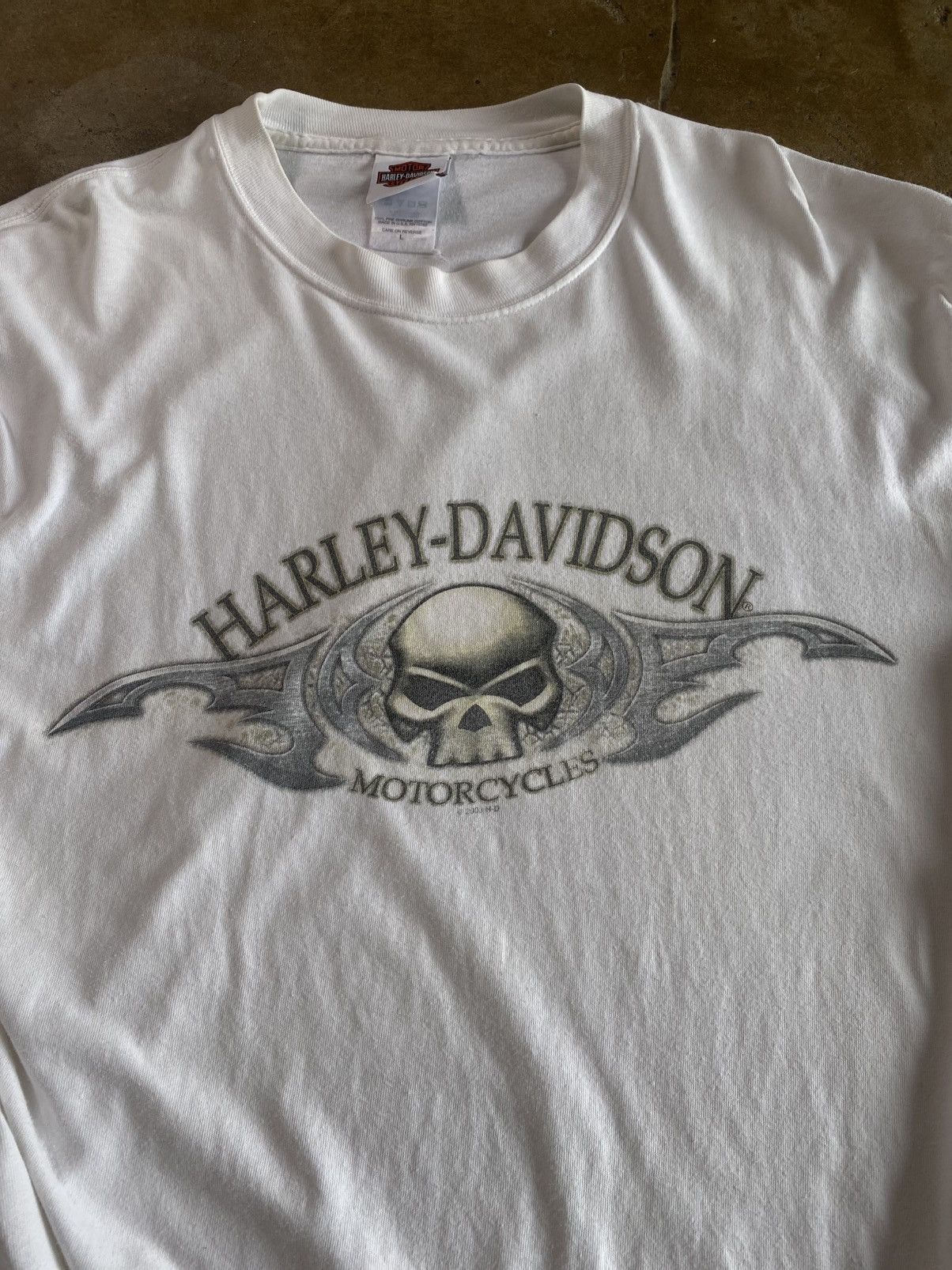 Harley Davidson Vintage Harley Davidson Distressed Skull Long Sleeve T-Shirt Size US L / EU 52-54 / 3 - 10 Thumbnail