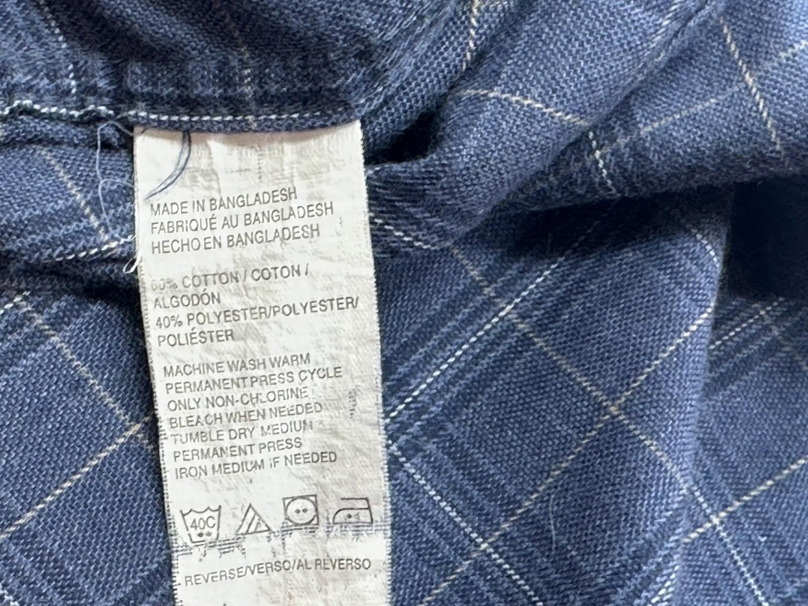 Arrow Arrow 4TG/4XG/21-21.5 Blue Check Button Down Oxford Size 54R - 5 Thumbnail