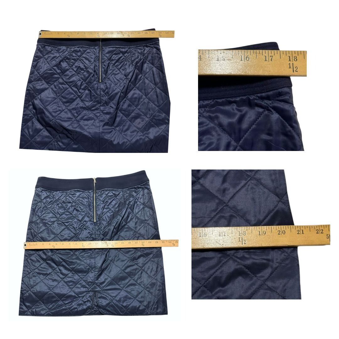 Dries Van Noten Dries Van Noten Blue Quilted Straight Skirt, Size 42EU Size 30" / US 8 / IT 44 - 9 Thumbnail