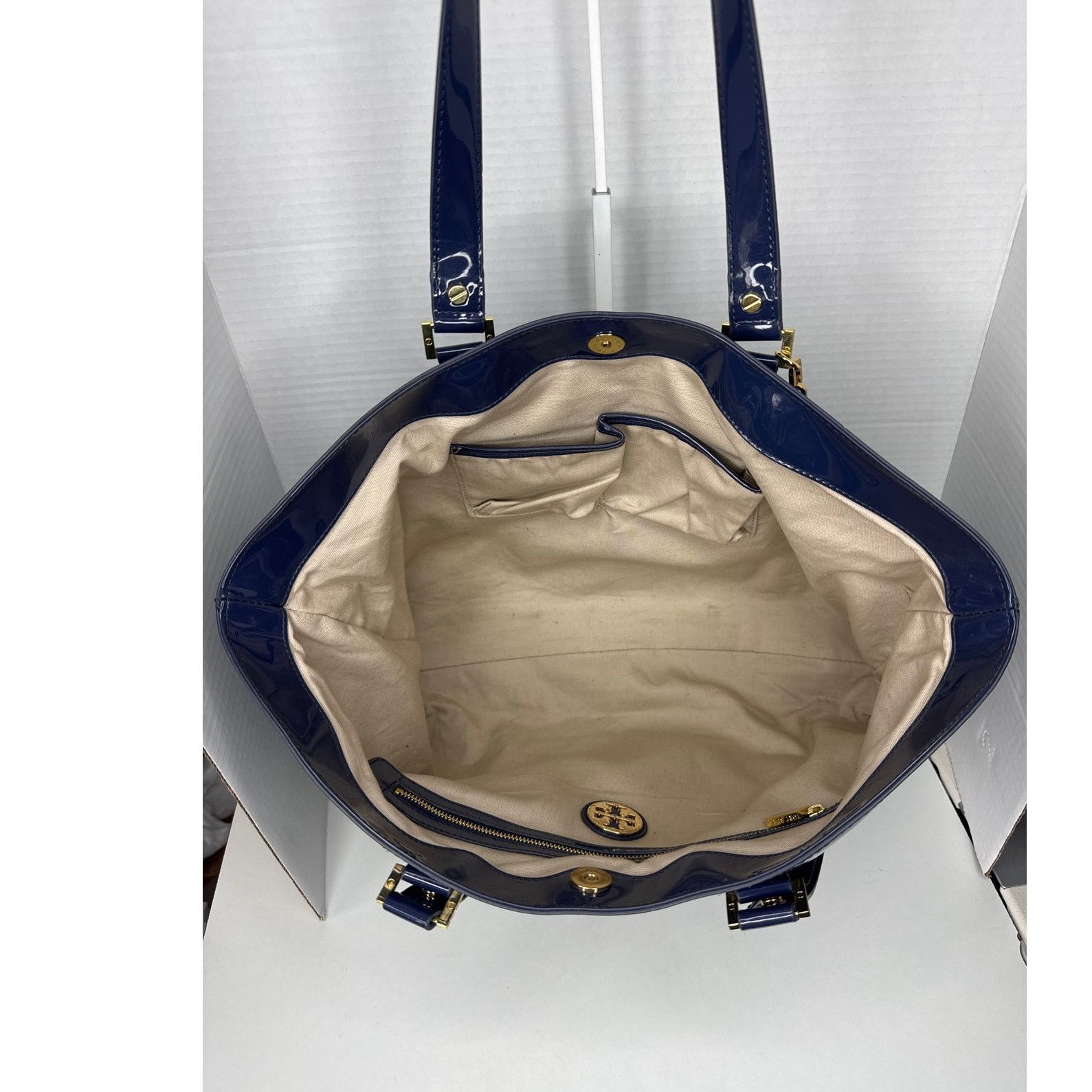 Tory Burch Tory Burch Canvas Jane Tote navy leather Shoulder Bag Size ONE SIZE - 11 Thumbnail