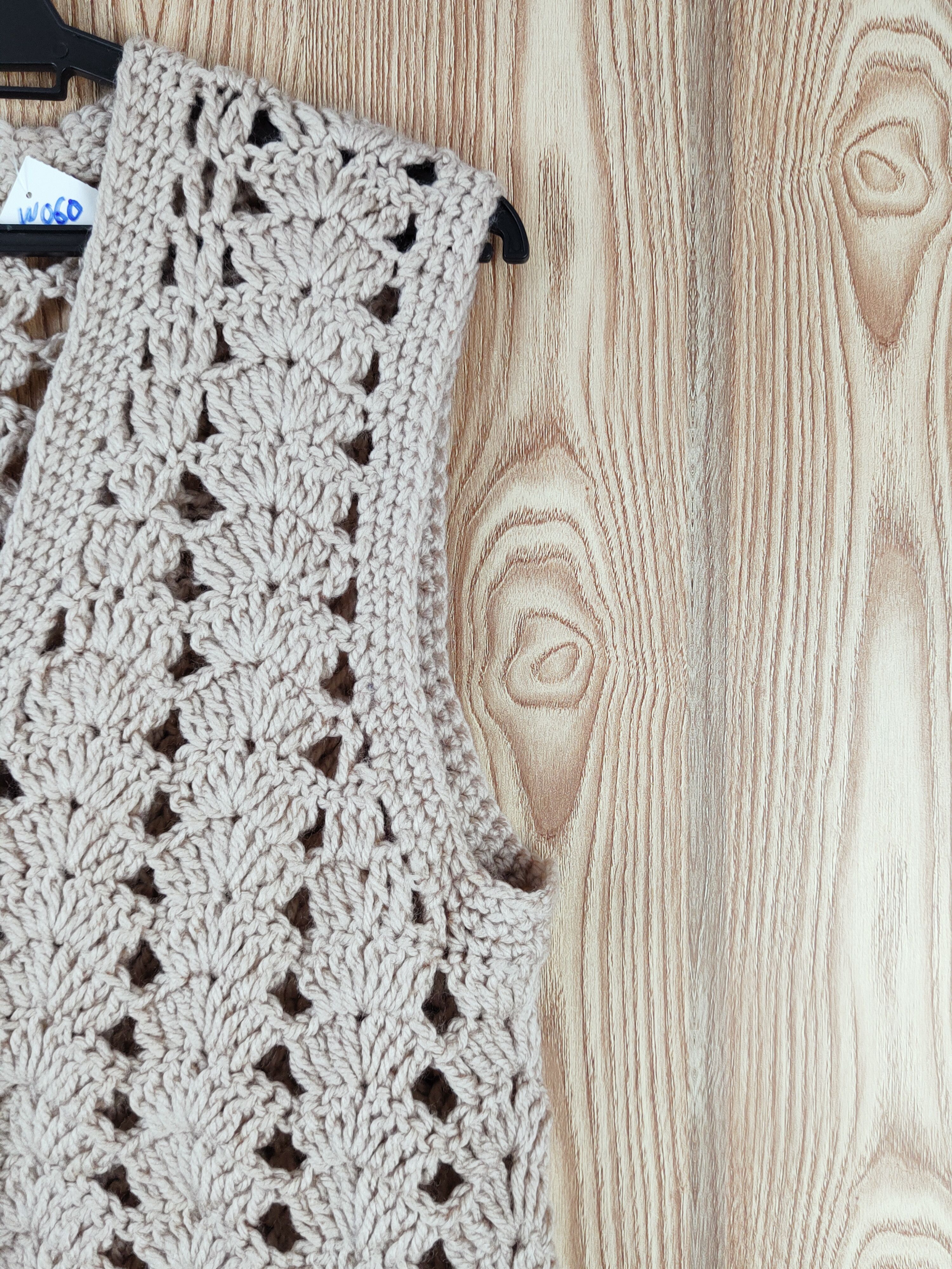 Japanese Brand Japan crochet mesh net Beige Knitwear Vests #W060 Size M / US 6-8 / IT 42-44 - 6 Thumbnail