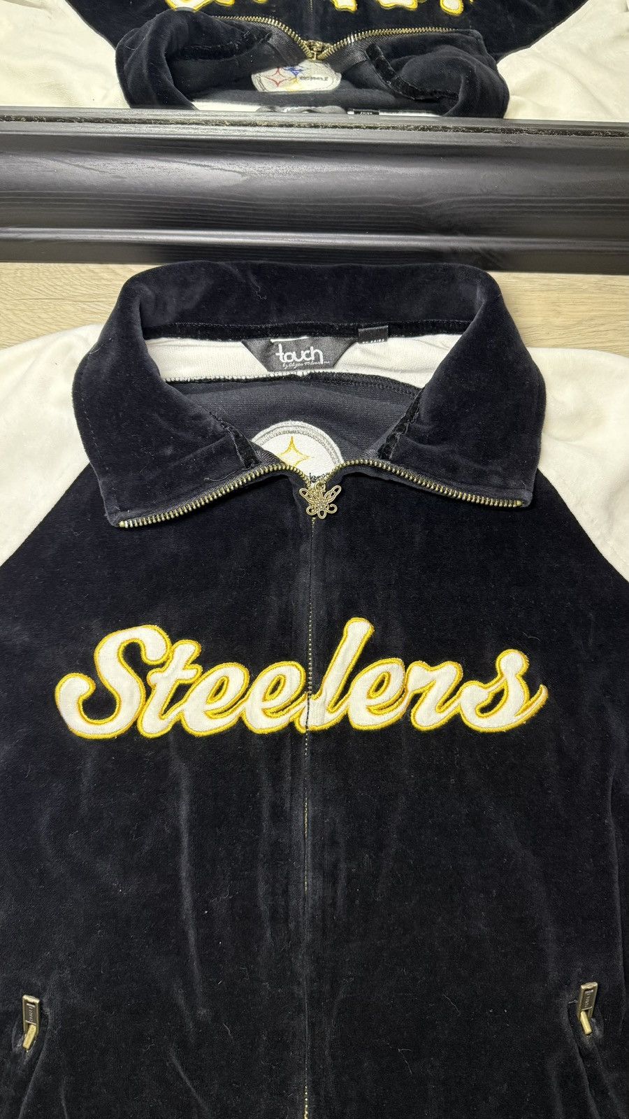 Starter Vintage 1990s Pittsburgh Steelers Velvet Embroidered Track Size L / US 10 / IT 46 - 6 Thumbnail