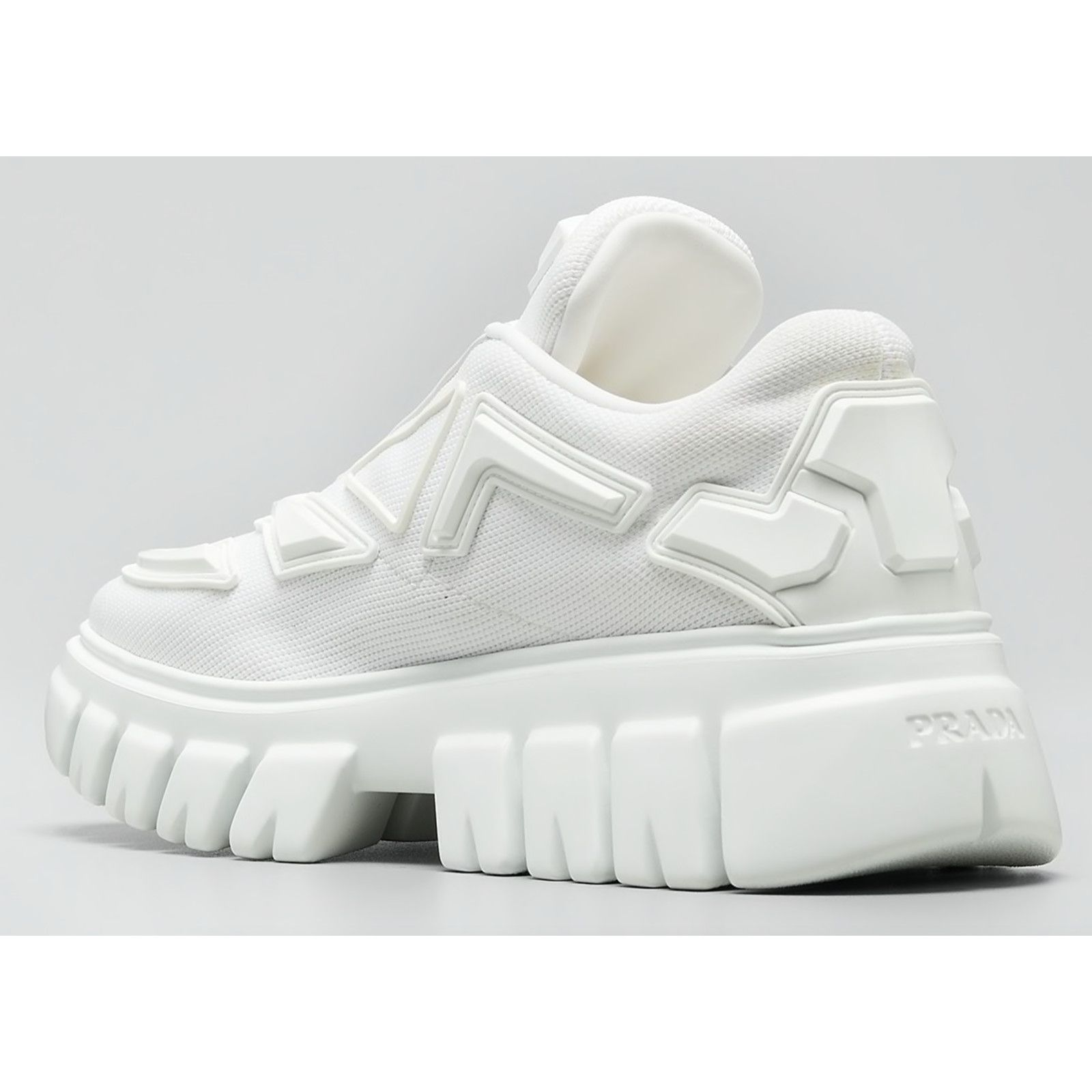 Prada Prada Monolith Sole White Platform Flat Low Sneaker 38.5 Size US 8.5 / IT 38.5 - 8 Thumbnail