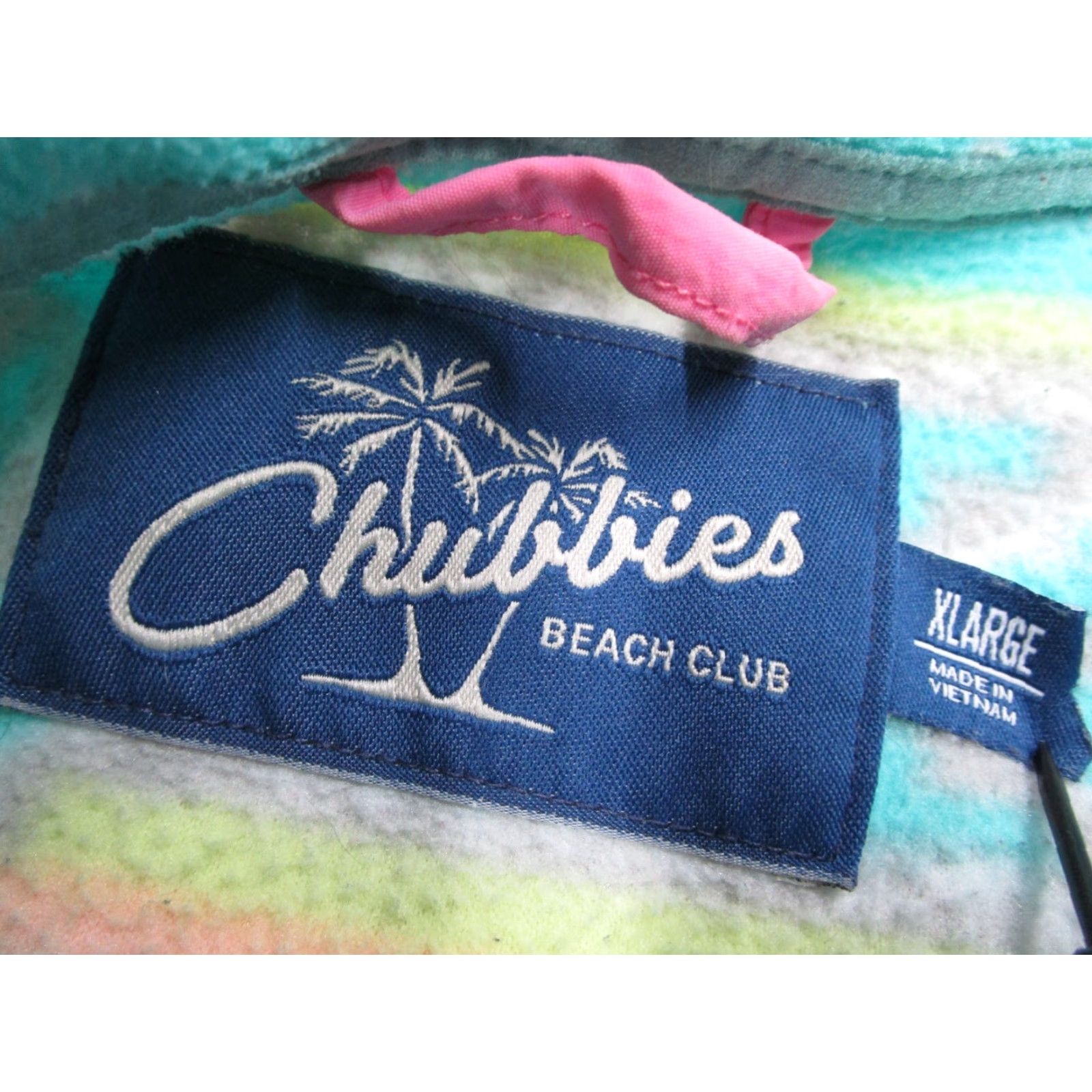 Chubbies Chubbies Men 1/4 Zip Blue Fleece Pullover - Classic Casual Outdoor Aztec Southwest Geometric 1/4 Zip Logo Long Sleeve XL Mens Size US XL / EU 56 / 4 - 3 Thumbnail