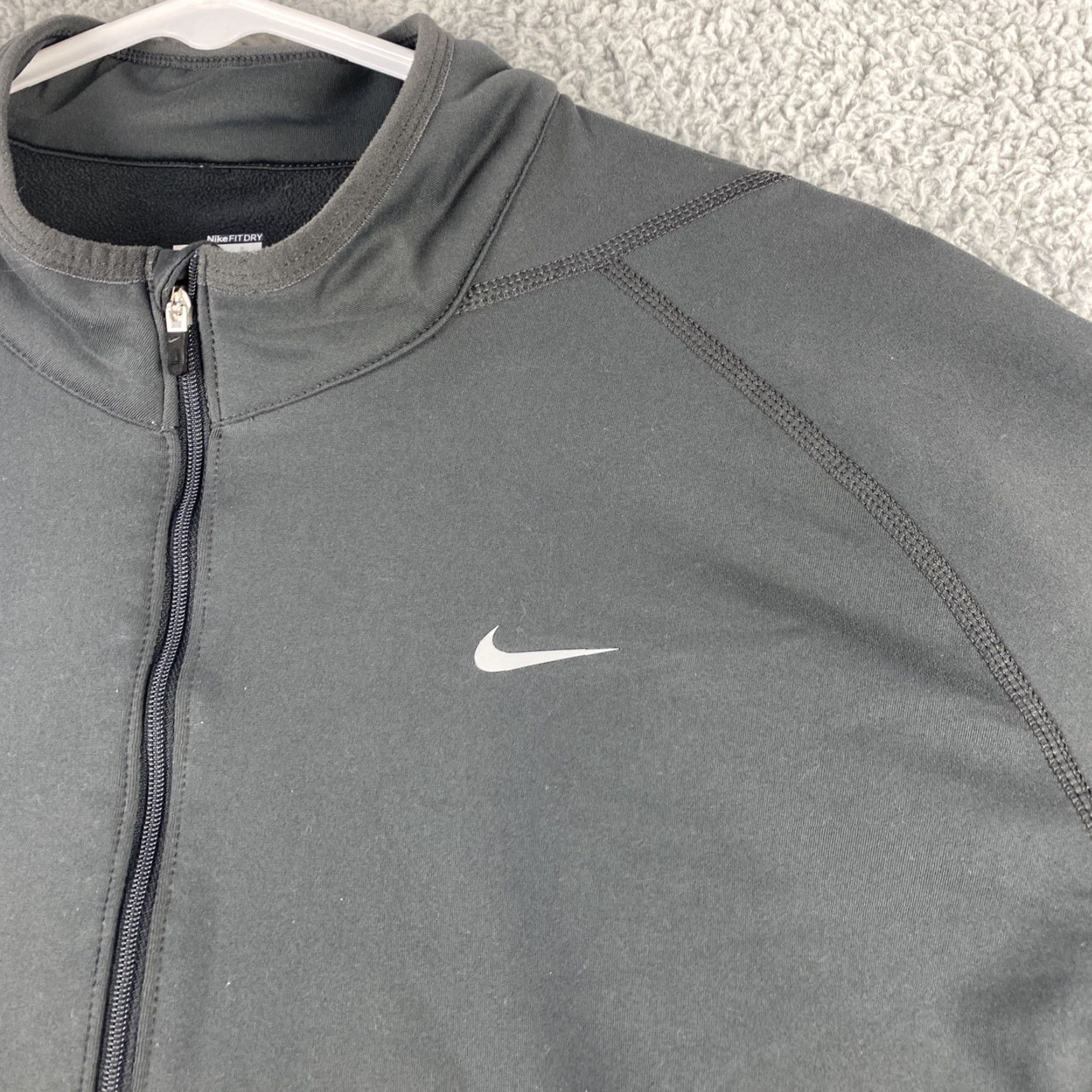 Nike Nike Fit Dry Womens Large Gray Long Sleeve Athletic 1/2 Zip Jacket 42-39 Regular Women Sports Track Jacket 1/2 Zip Size L / US 10 / IT 46 - 3 Thumbnail