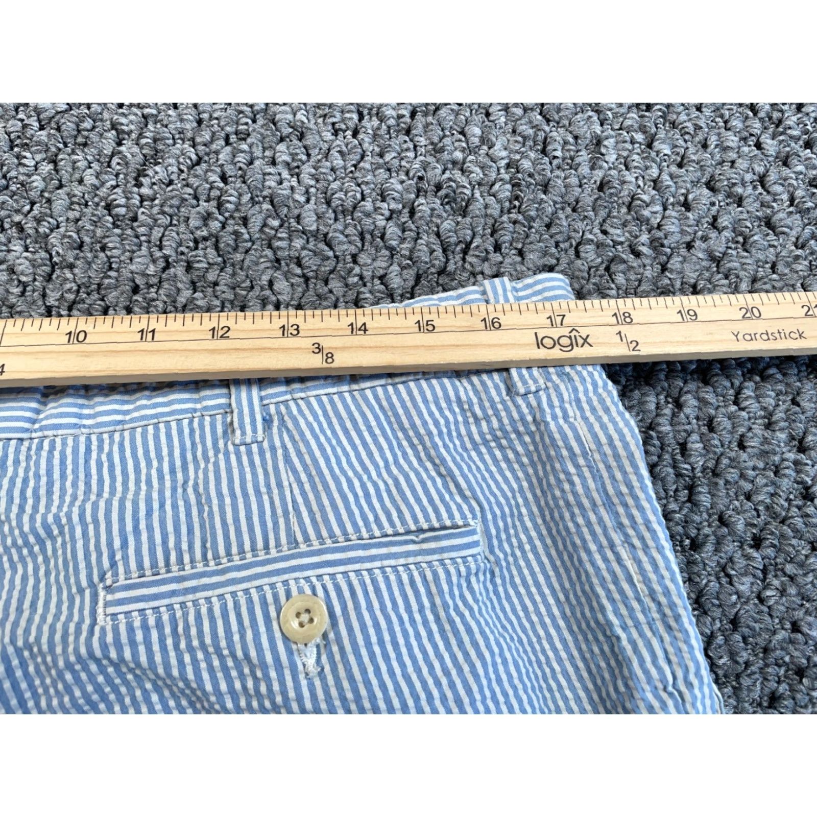Polo Ralph Lauren Polo Ralph Lauren Seersucker Shorts Blue Striped Casual Men's 35 Regular Inseam 9 90s Preppy Size US S / EU 44-46 / 1 - 5 Thumbnail