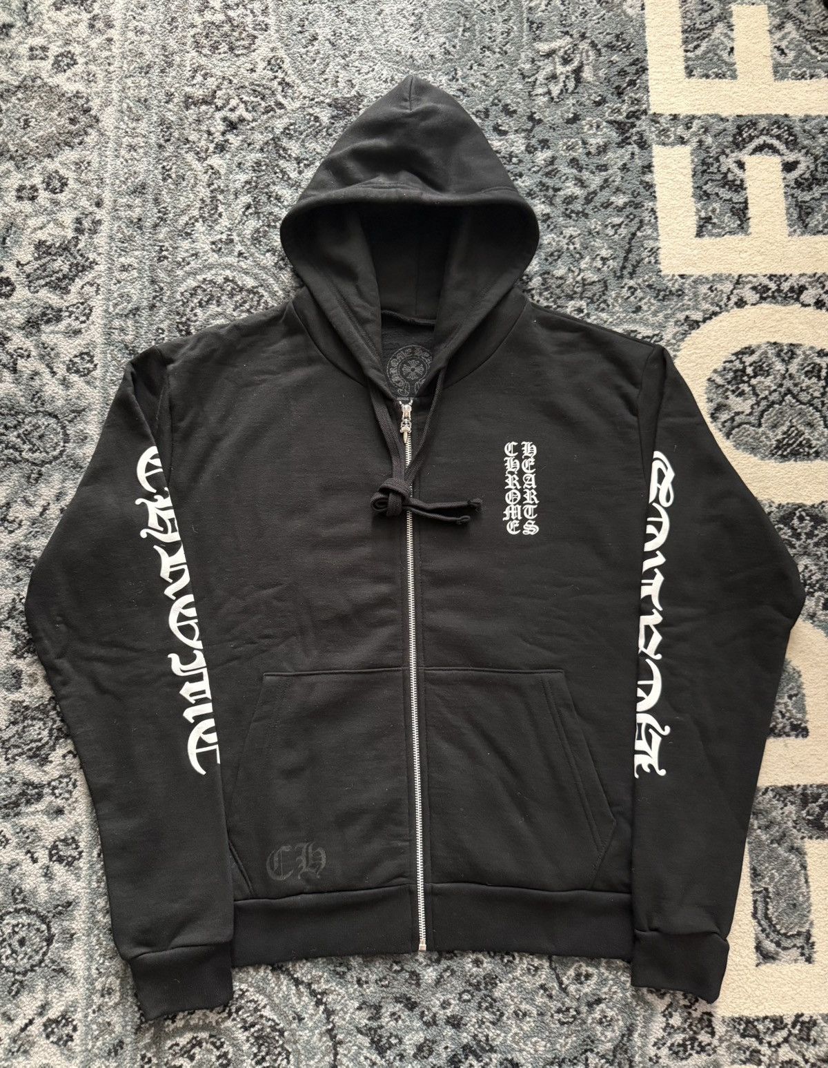 Chrome Hearts Chrome Hearts Vertical Logo Hoodie Black Size US XS / EU 42 / 0 - 1 Thumbnail