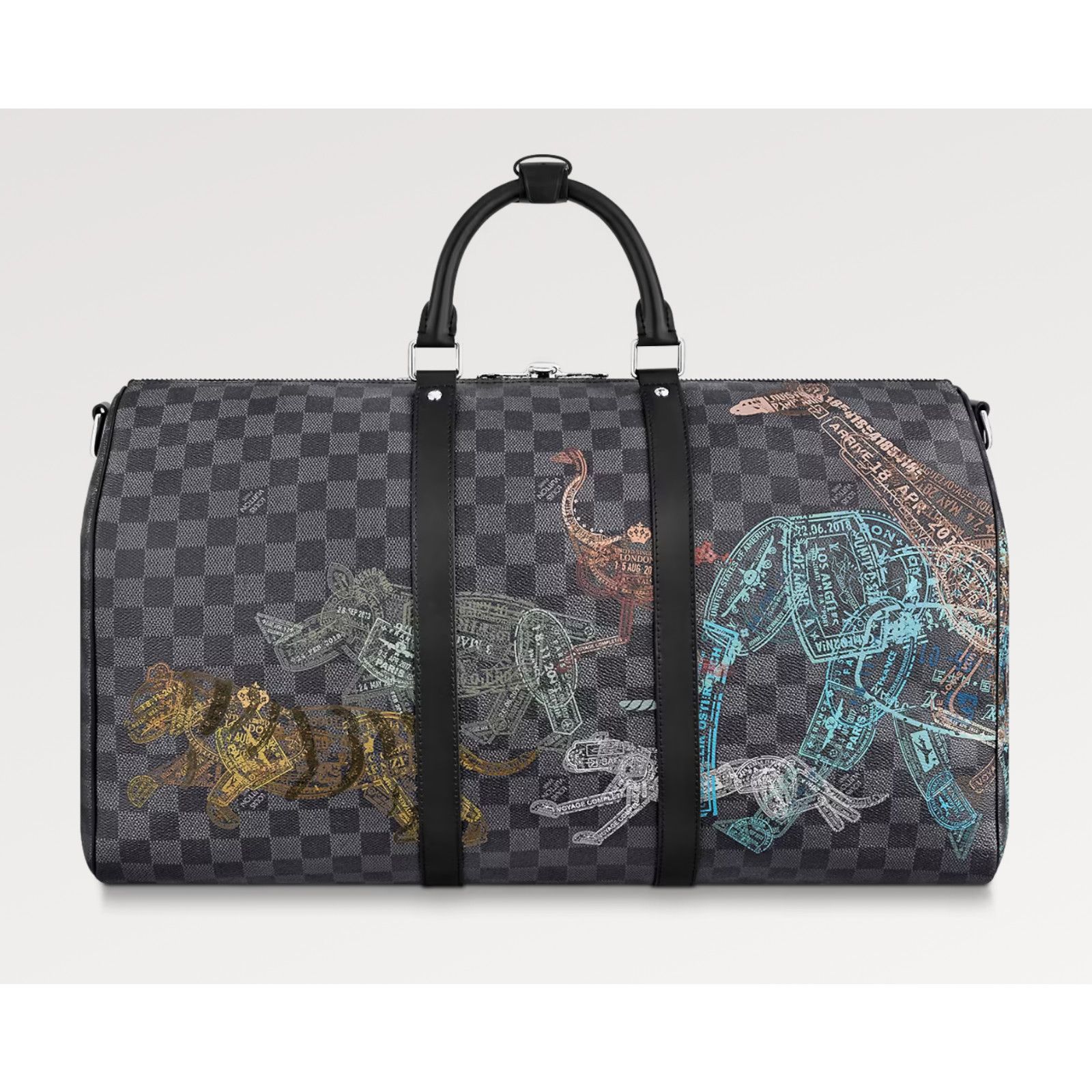 Louis Vuitton Louis Vuitton Graphite Stamps Animals Weekend Bag Size ONE SIZE - 5 Thumbnail