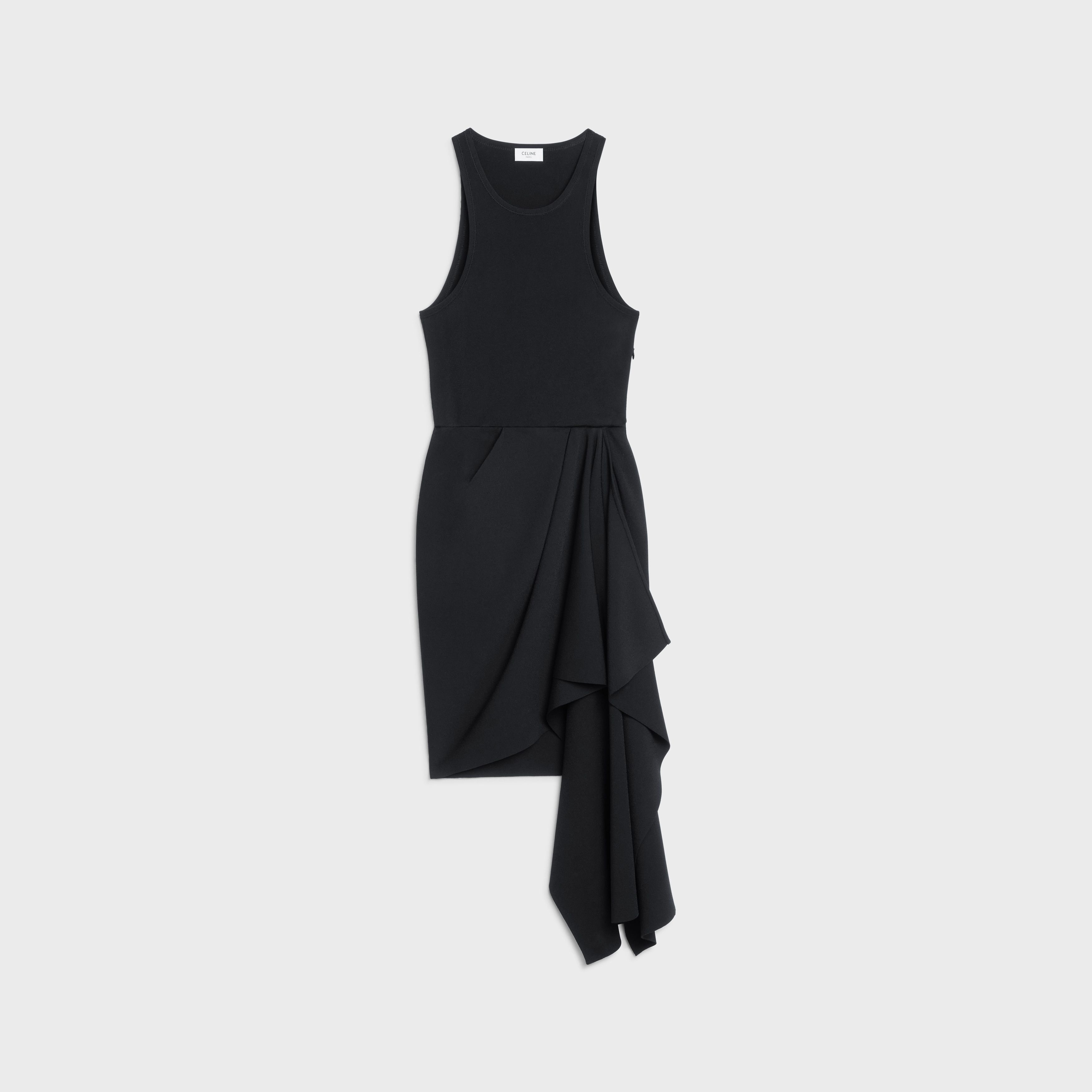 Celine o1w1db11124 Draped Viscose Dress in Black Size XS / US 0-2 / IT 36-38 - 1 Thumbnail