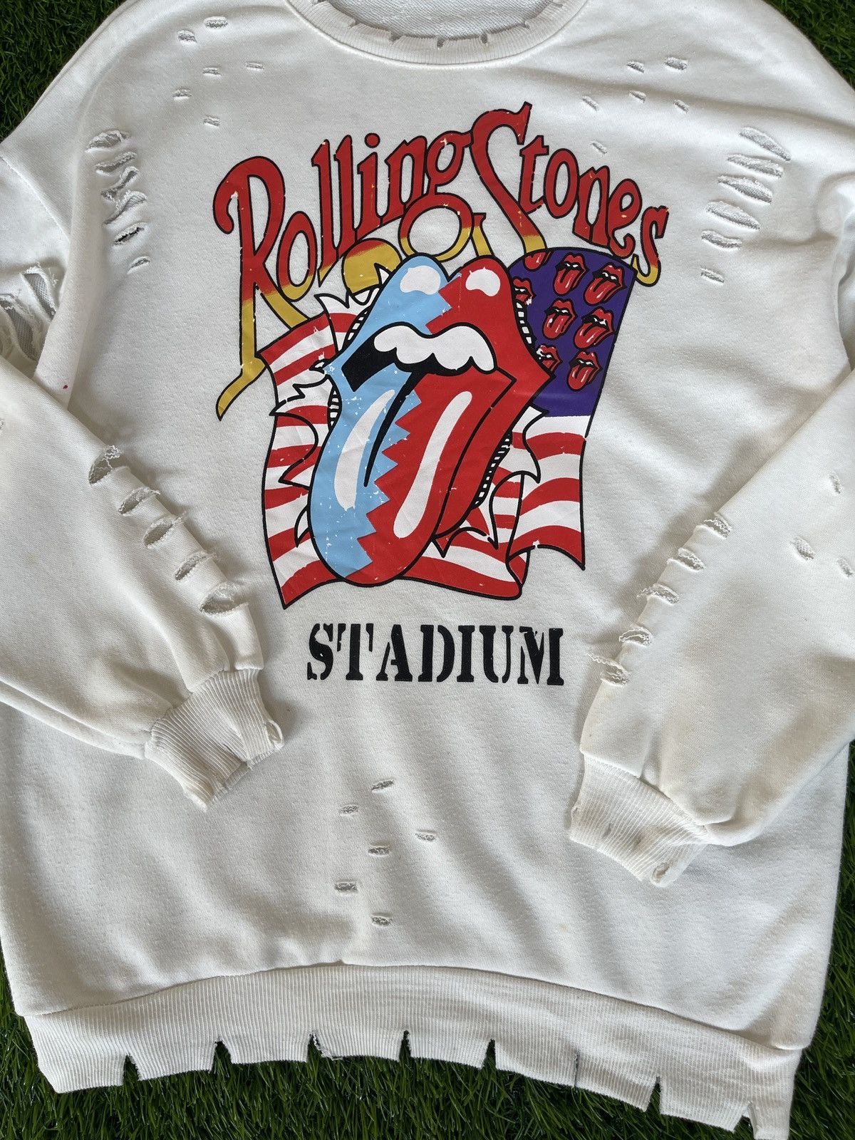 The Rolling Stones Rarest Vintage 90s🔥The Rolling Stone🔥Thrashed Sweatshirt Size US XL / EU 56 / 4 - 11 Thumbnail