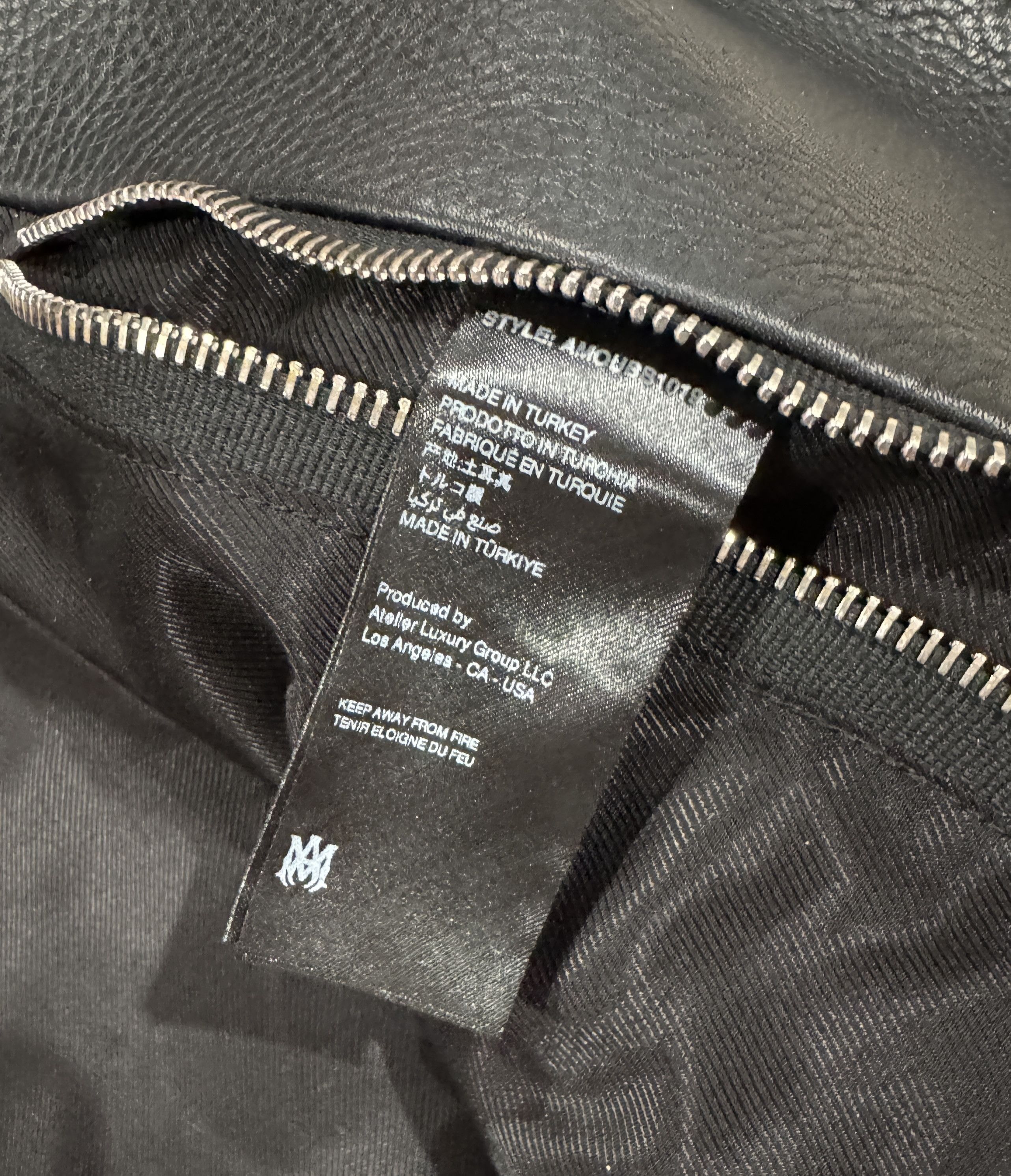 Amiri Amiri leather jacket in black/ white Size US L / EU 52-54 / 3 - 8 Thumbnail