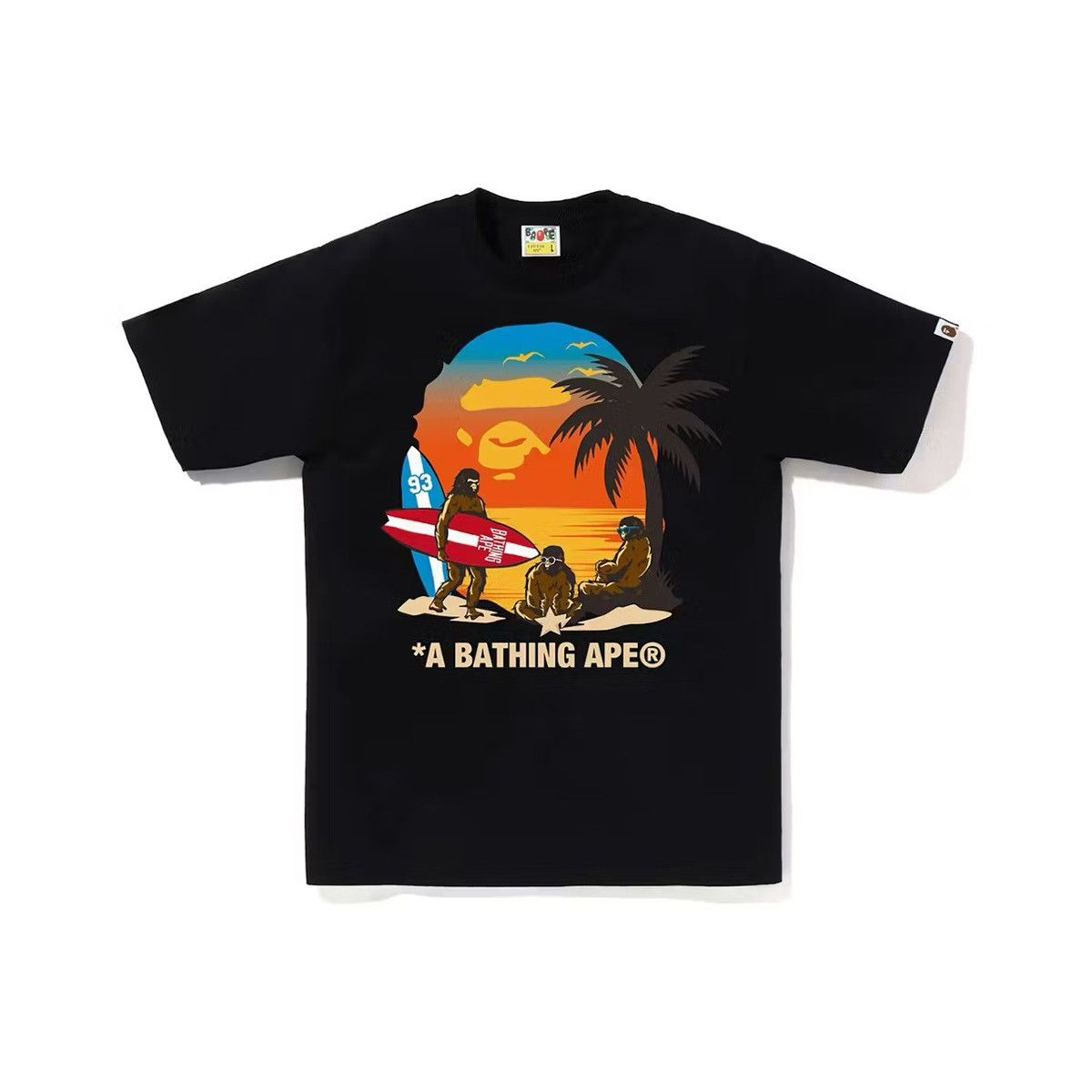 Bape BAPE Sunset Beach Ape Head Tee Black Size US S / EU 44-46 / 1 - 1 Thumbnail