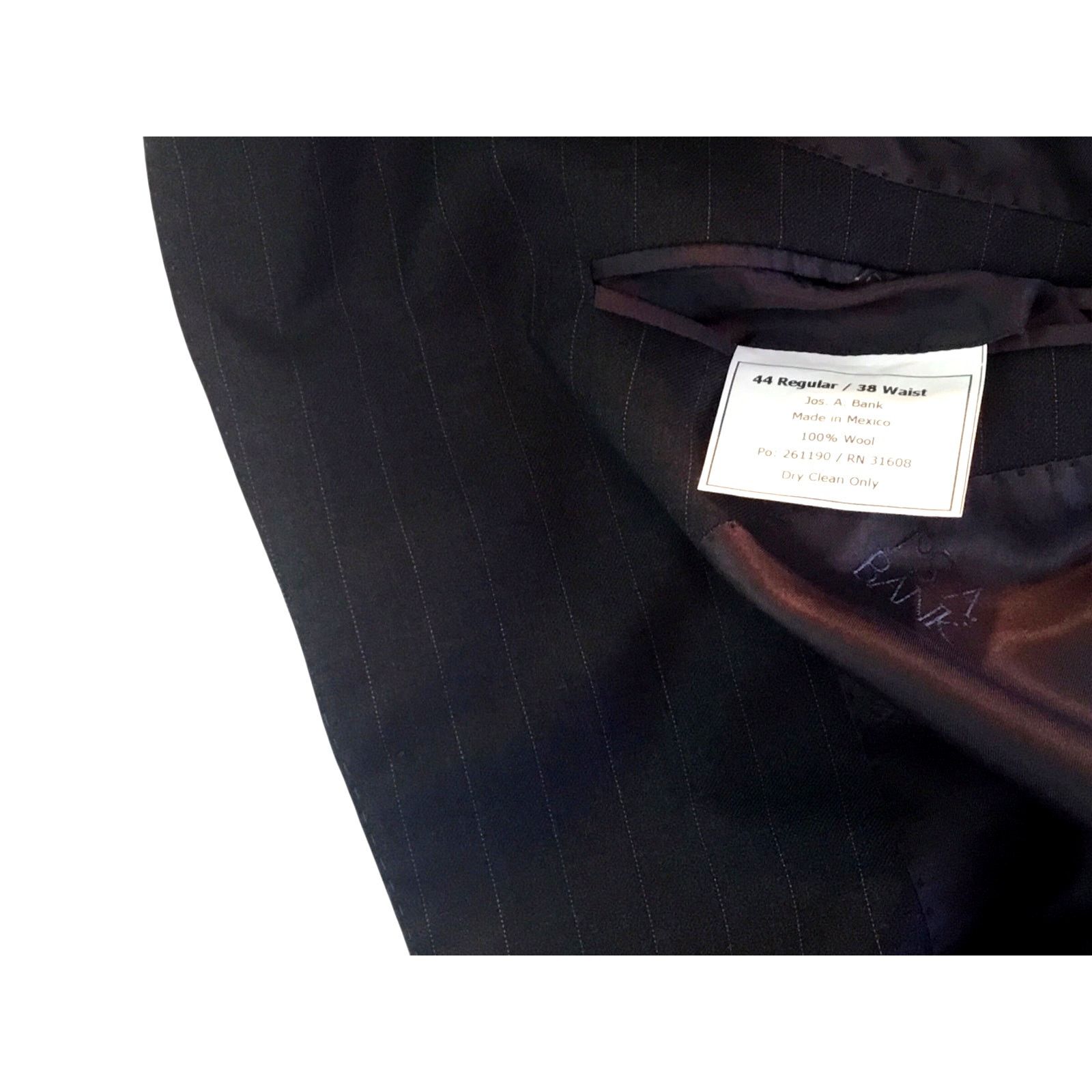Other Jos A. Bank 44R Dark Gray Pinstripe Suit Coat Signature Gold Size 44R - 10 Thumbnail